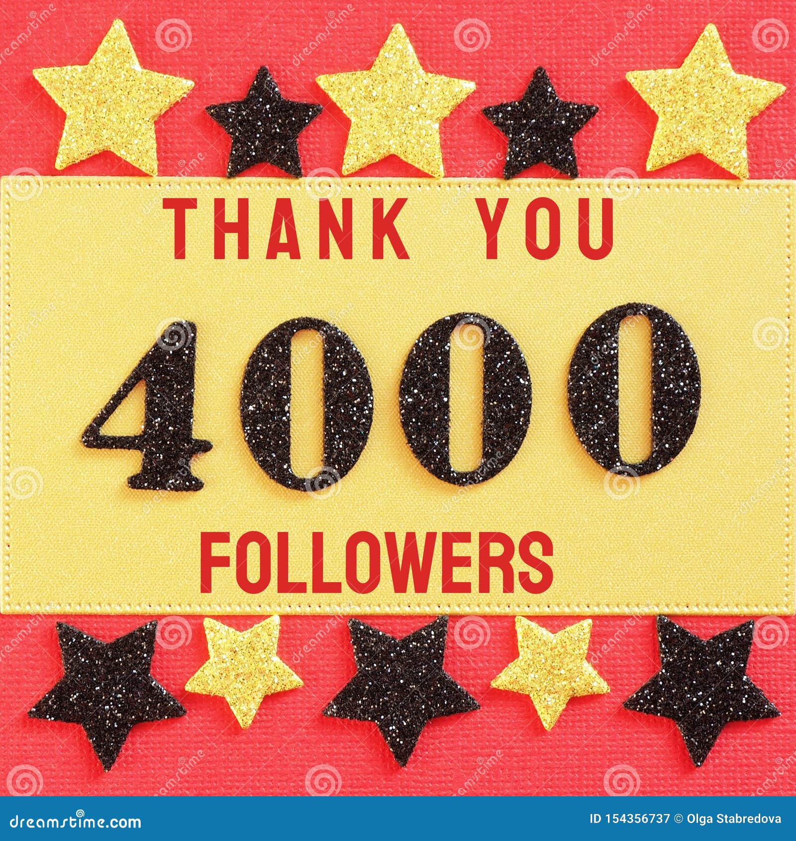 Thanks 4000, 4K, Followers. Message with Black Shiny Numbers on Red and ...