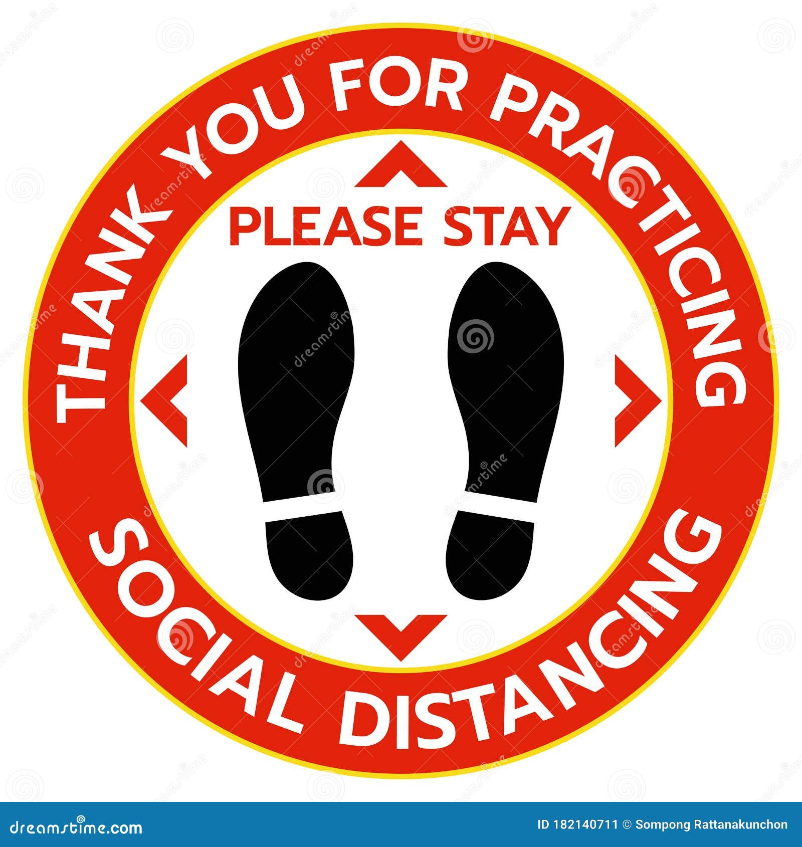 5x 2 metre Please Wait Here Stand Here Social Distance Floor Stickers