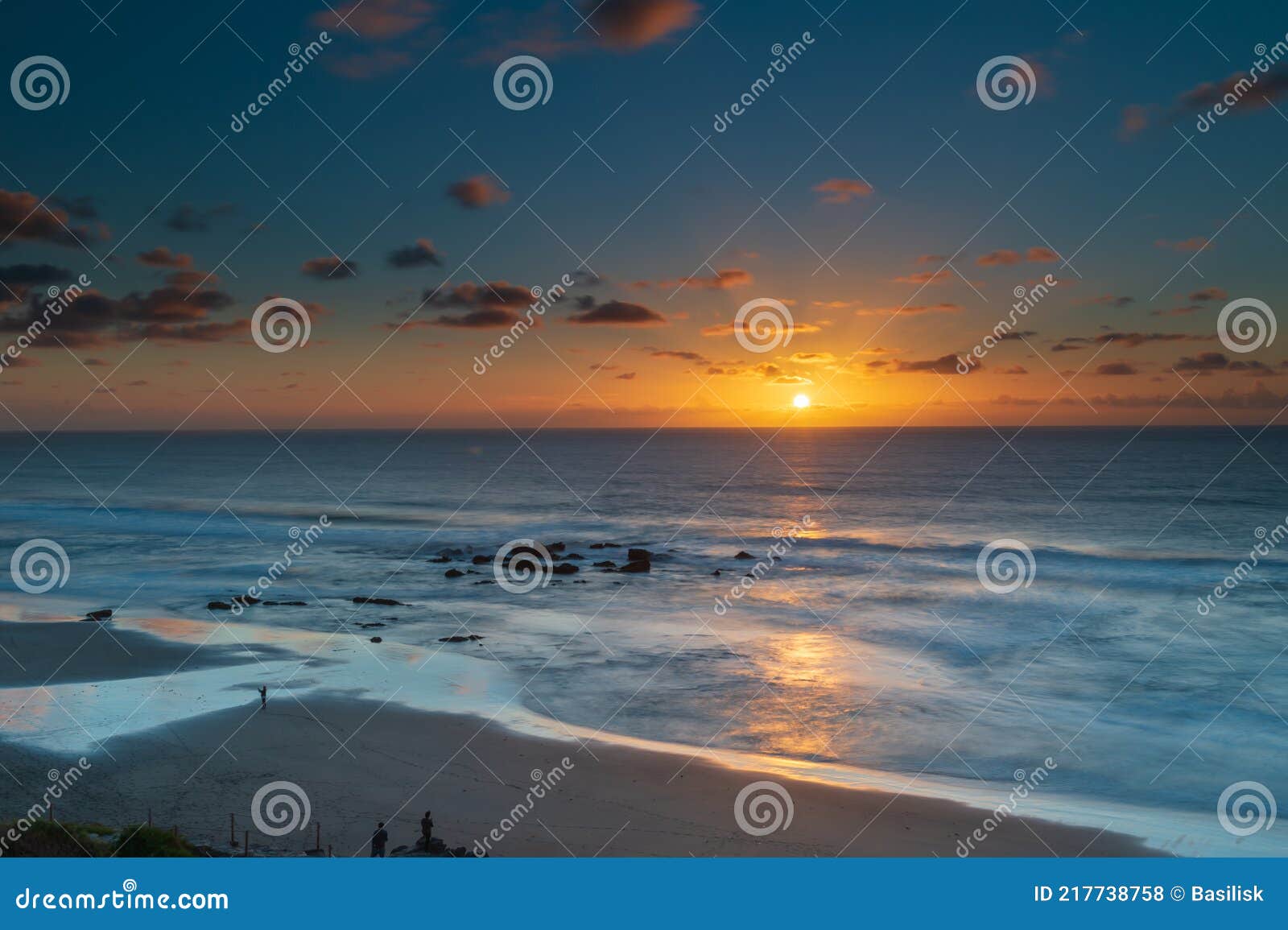 beautiful sunset at playa la pared, fuerteventura, spain