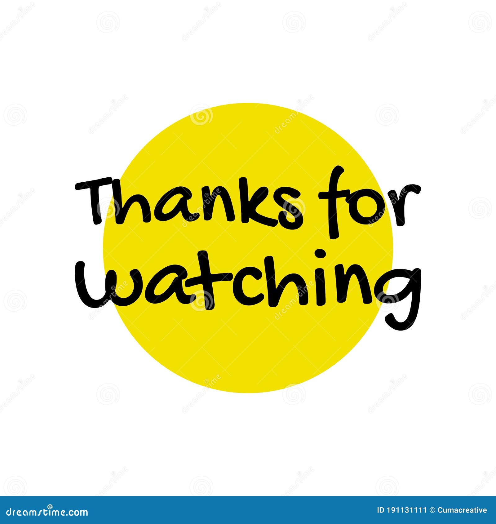 Thanks for Watching Cover with Yellow Circle Isolated on White ...
