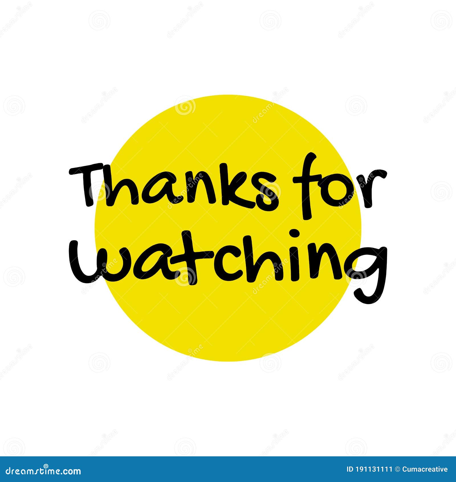 Thanks For Watching Cover With Yellow Circle Isolated On White