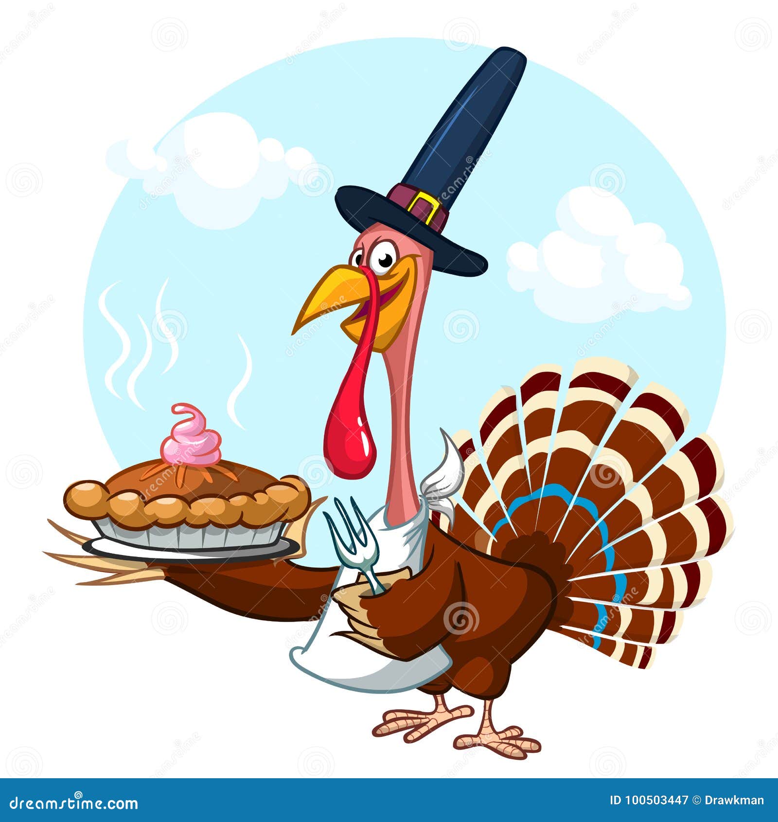 turkey eating pie clipart border