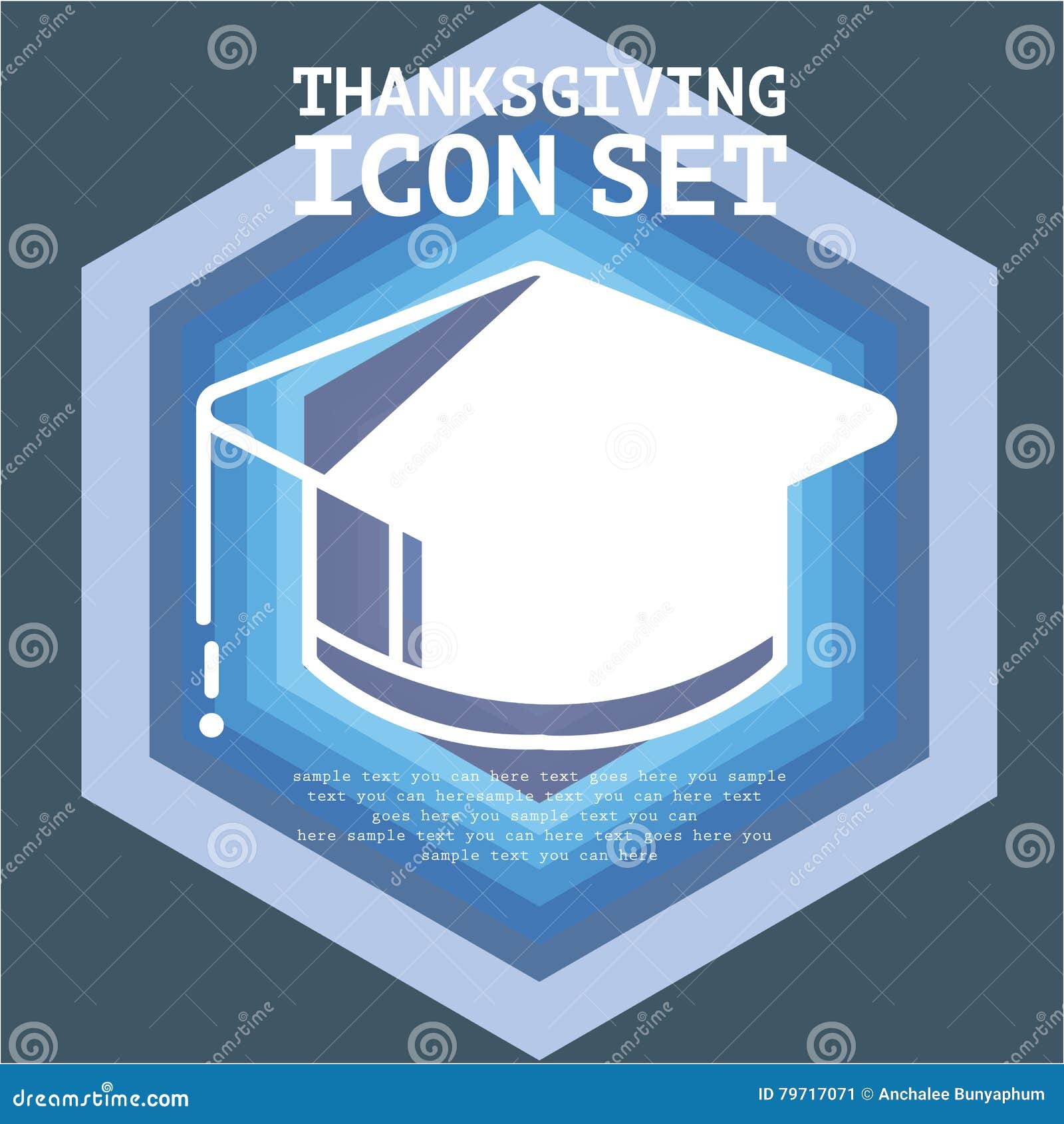 Thanksgiving Colour Icons Theme Set Stock Illustration Illustration