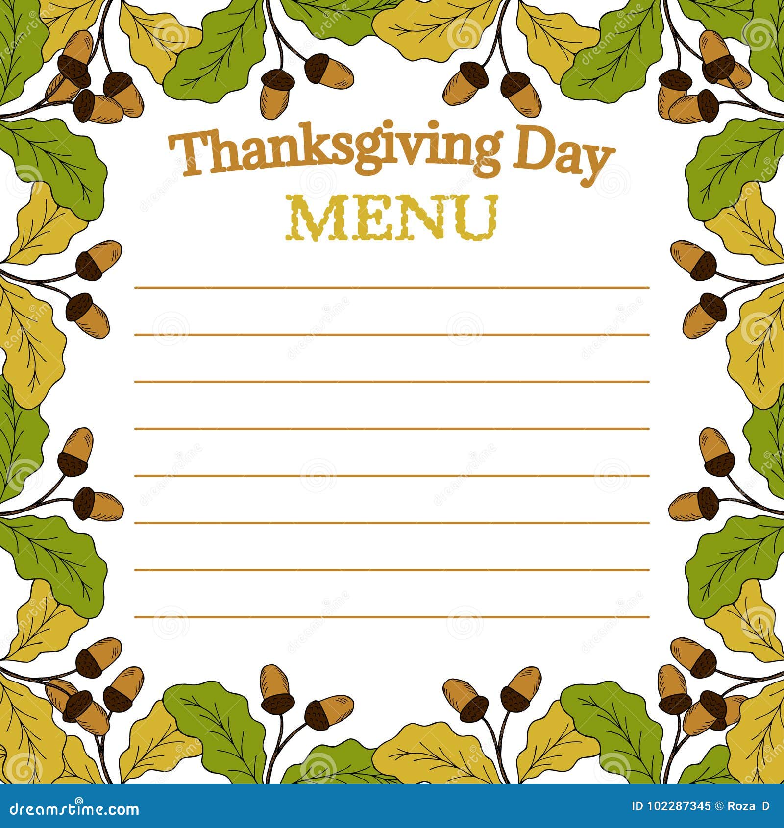 Thanksgiving Day Menu, Sketch Stock Vector - Illustration of label For Thanksgiving Day Menu Template