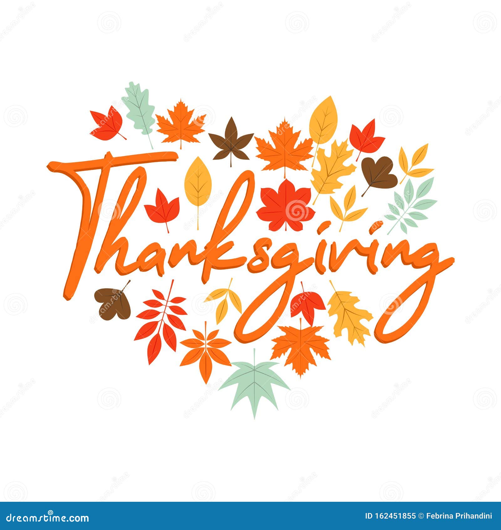 Thanksgiving with flower stock vector. Illustration of calligraphic