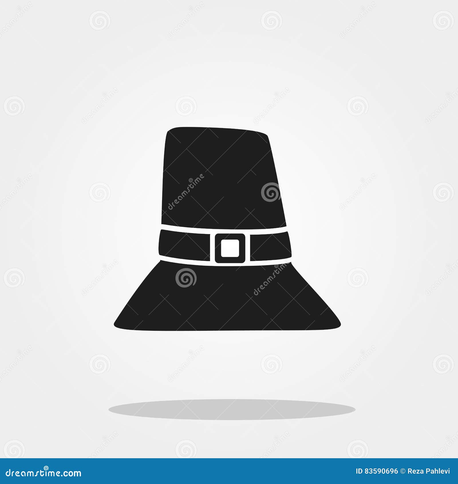 thanksgiving hat cute icon in trendy flat style  on color background