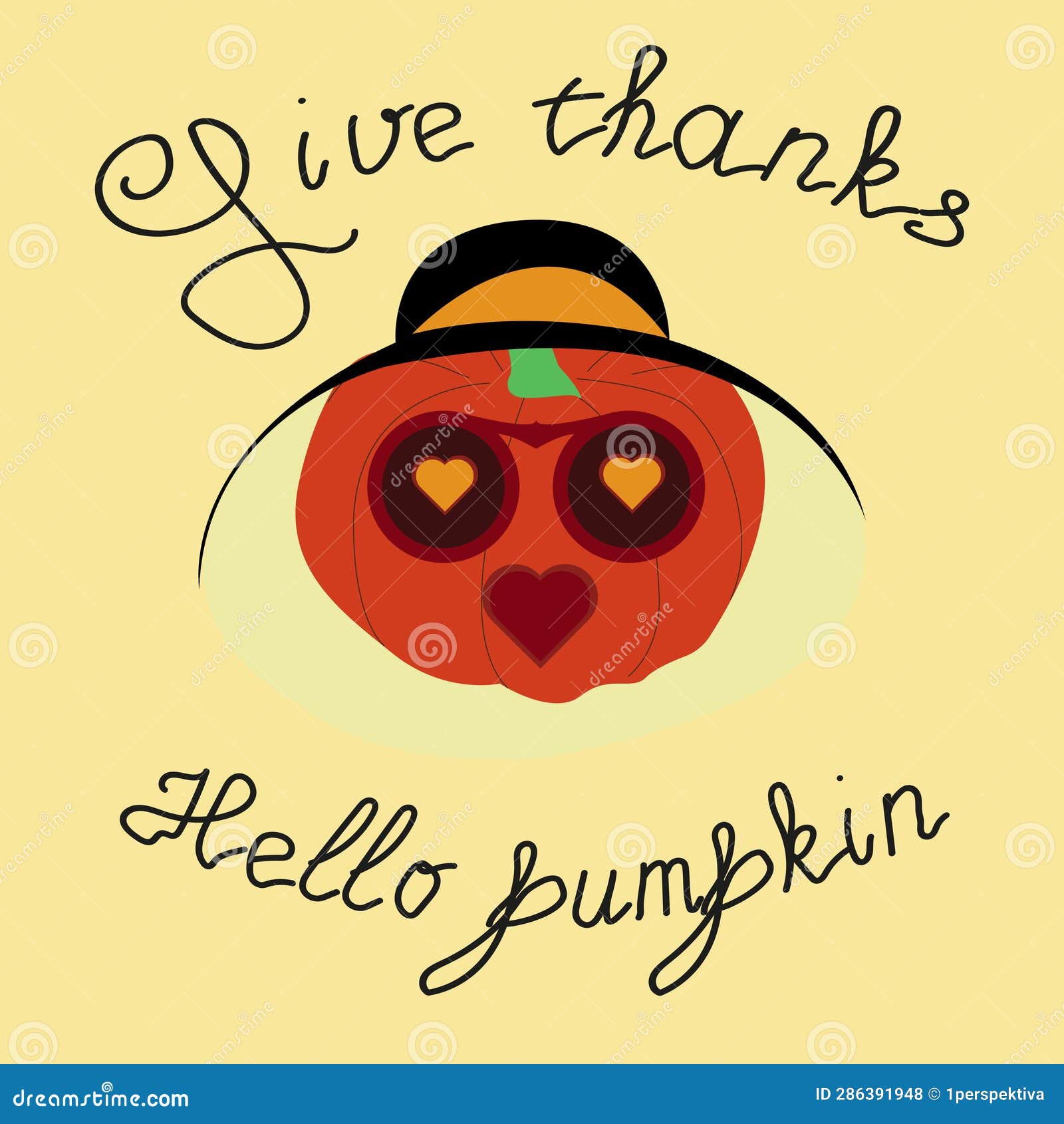 thanksgiving lettering - give thanks - hello pumpkin - hand-drawn lettering. thanksgiving  - mrs pumpkin character in