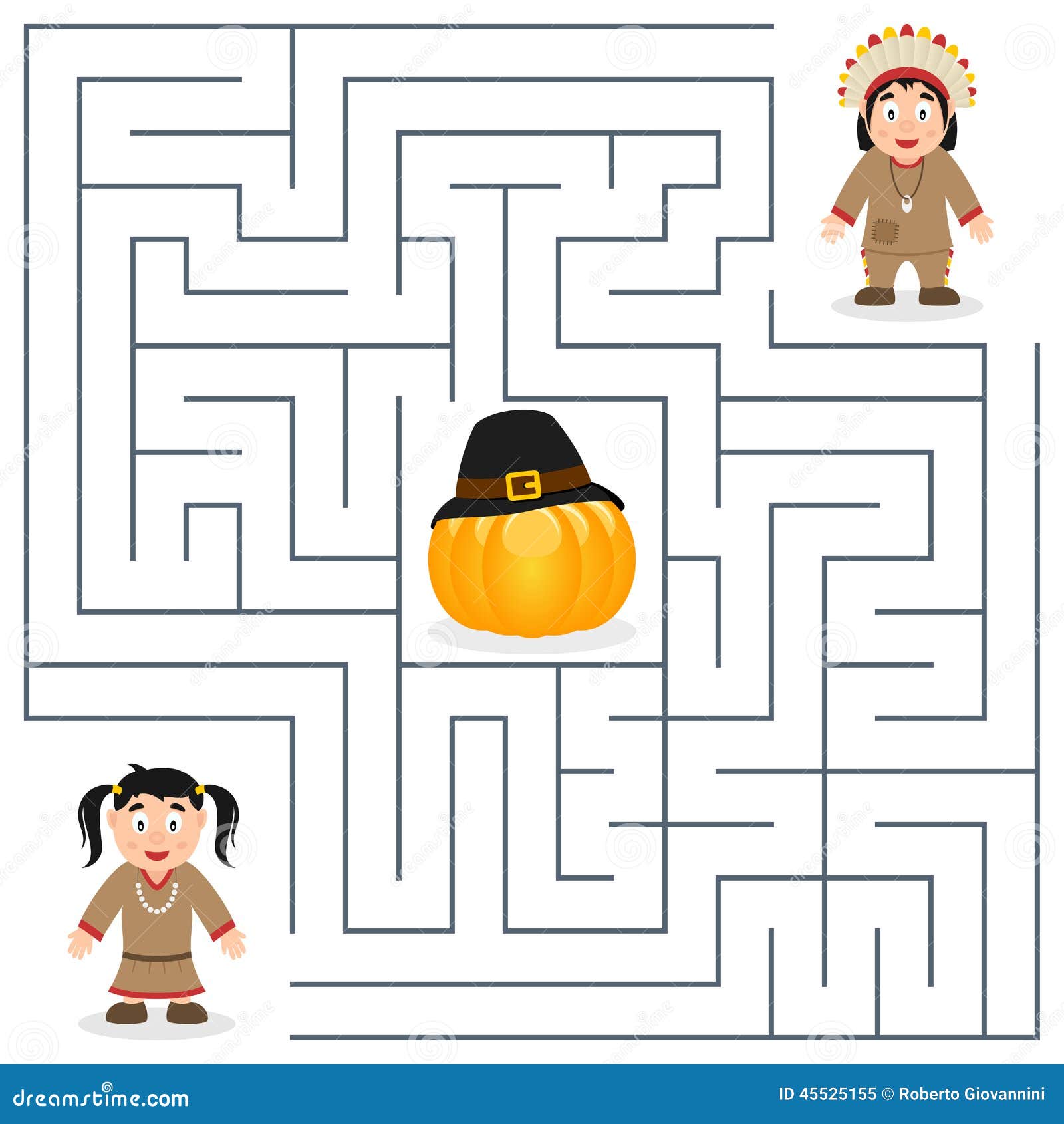 thanksgiving maze for kids - native