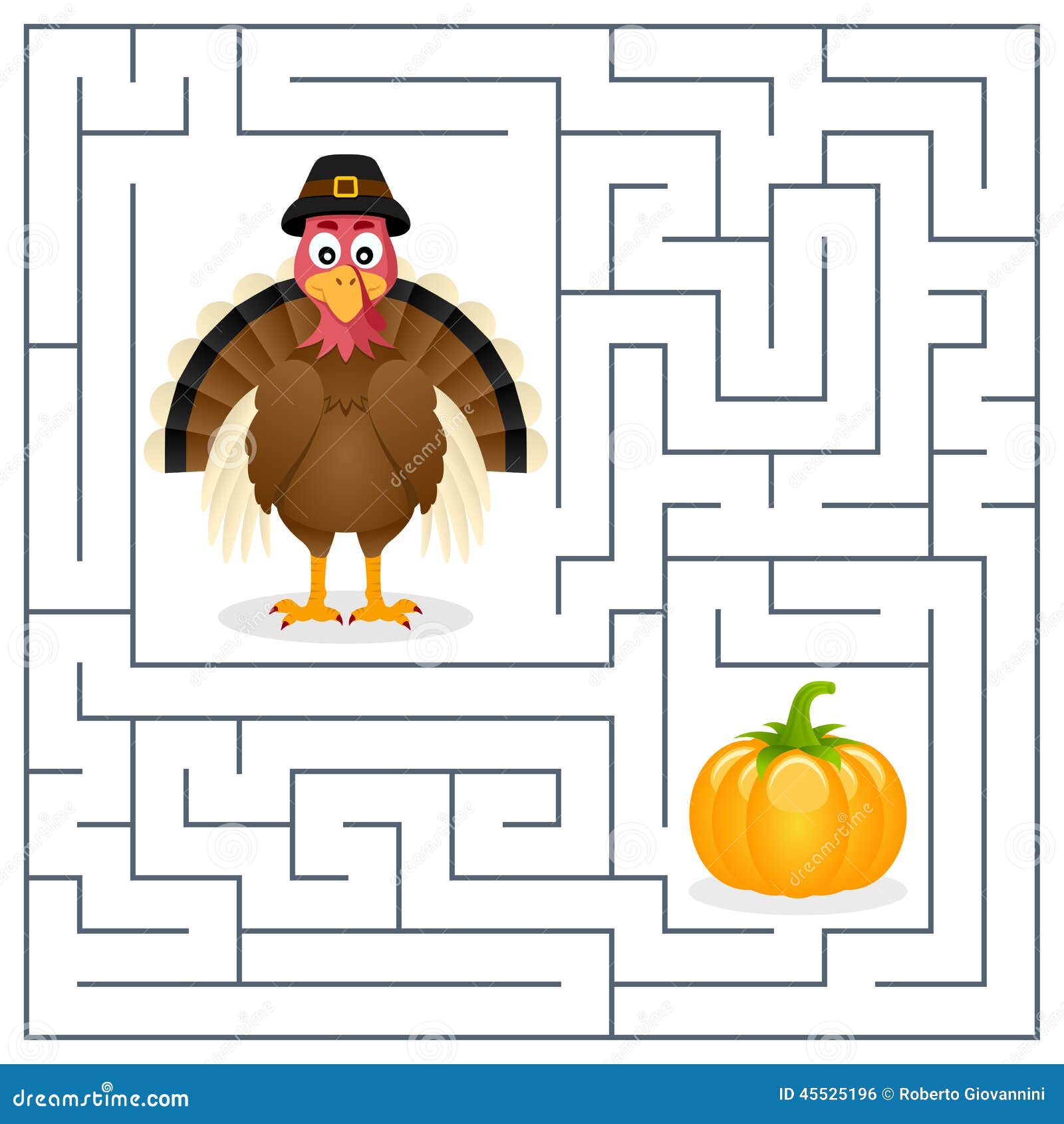 thanksgiving maze for kids - turkey