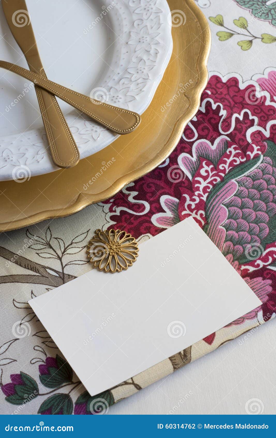 Thanksgiving Place Cards with Type, on Tablecloth with Stock Photo ...
