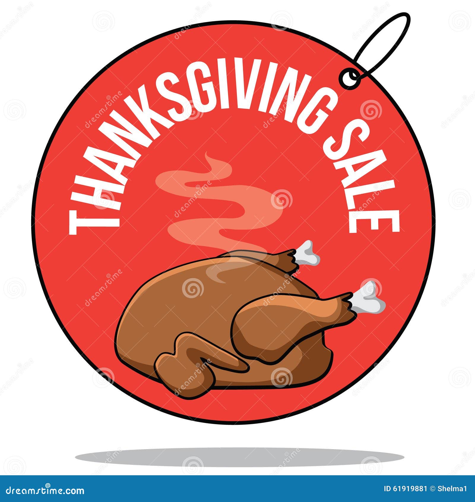 Thanksgiving Sale Turkey Tag Stock Vector Illustration of cartoon