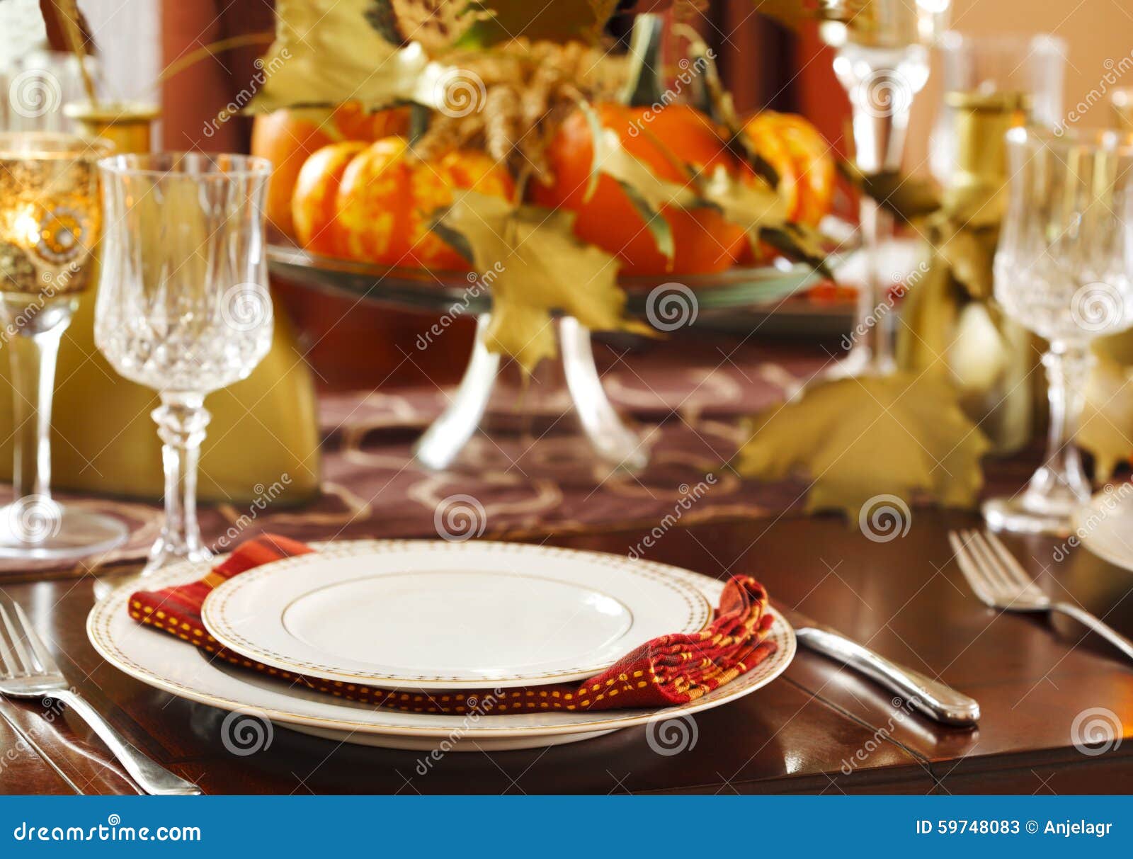 Thanksgiving table setting stock image. Image of november - 59748083