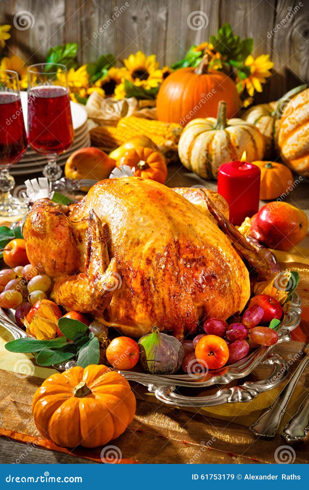 Thanksgiving turkey stock image. Image of cooked, garnished - 61753179