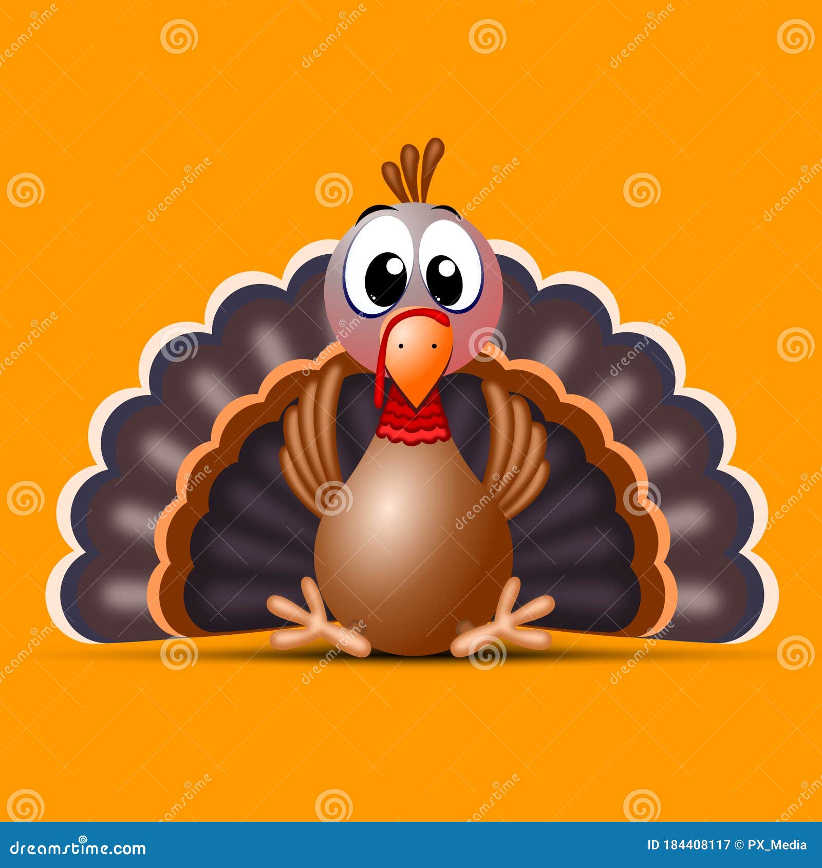 Funny Thanksgiving Turkey - Cartoon Illustration Stock Illustration -  Illustration of humor, isolated: 184408117