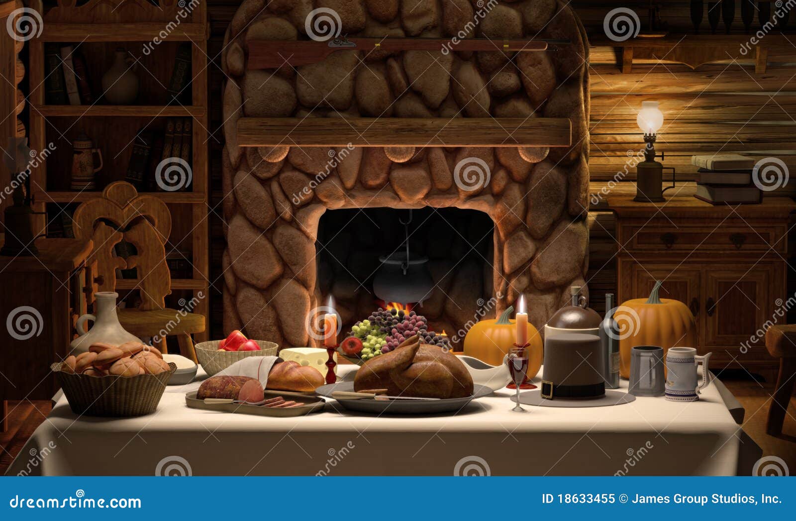Thanksgving Cabin Dinner Royalty Free Stock Photo Image 18633455