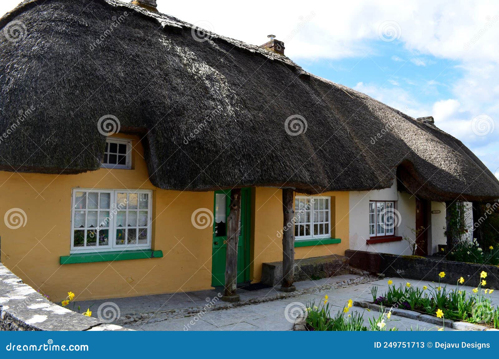 Thatch Roofs on Cottages in Adare Ireland Stock Image Image of