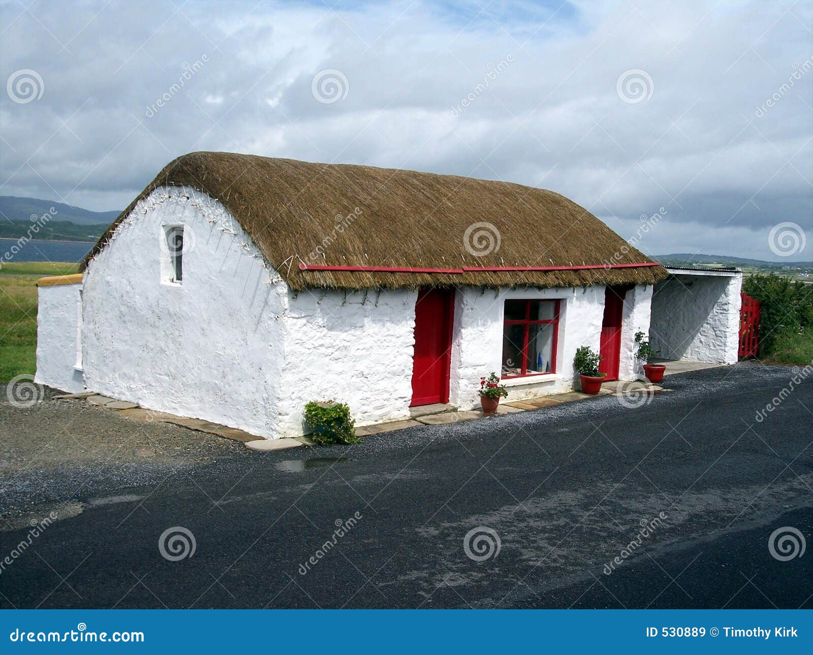 Thatched Cottage Co Donegal Ireland Stock Image Image Of