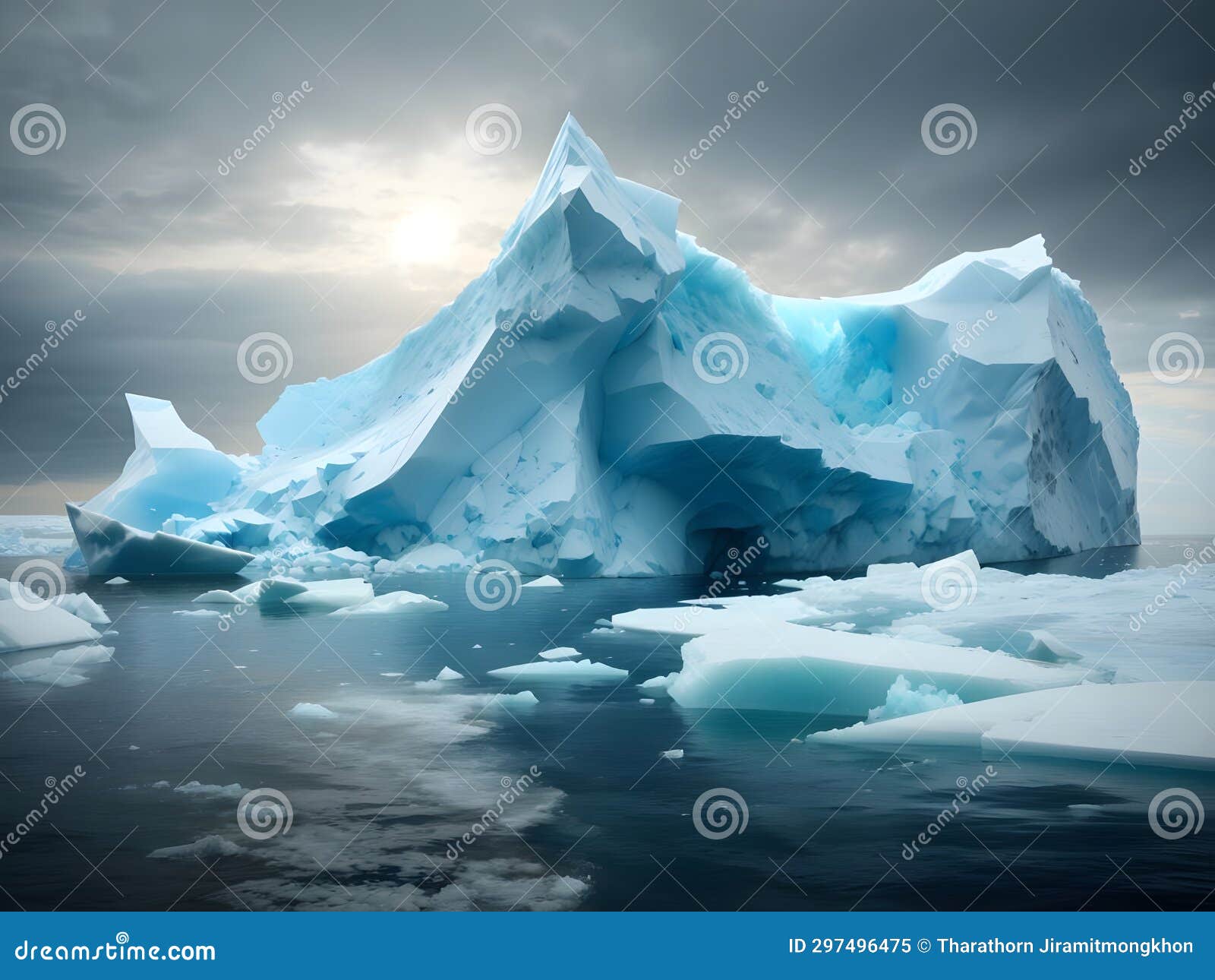 Arctic Whispers: Exploring the Consequences of Melting Icebergs Stock