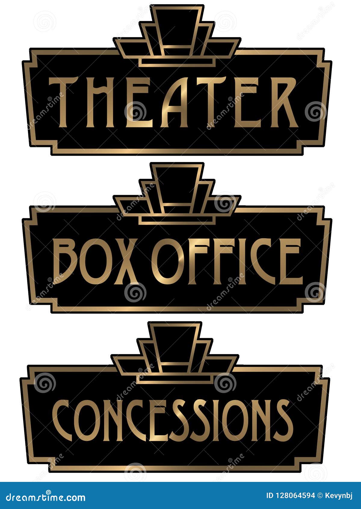 art deco theater box office sign plaque