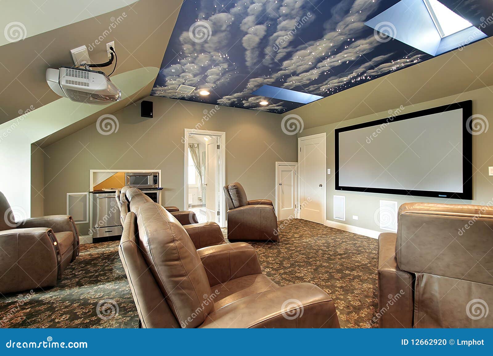 Theater With Ceiling Design Stock Photo Image Of Media
