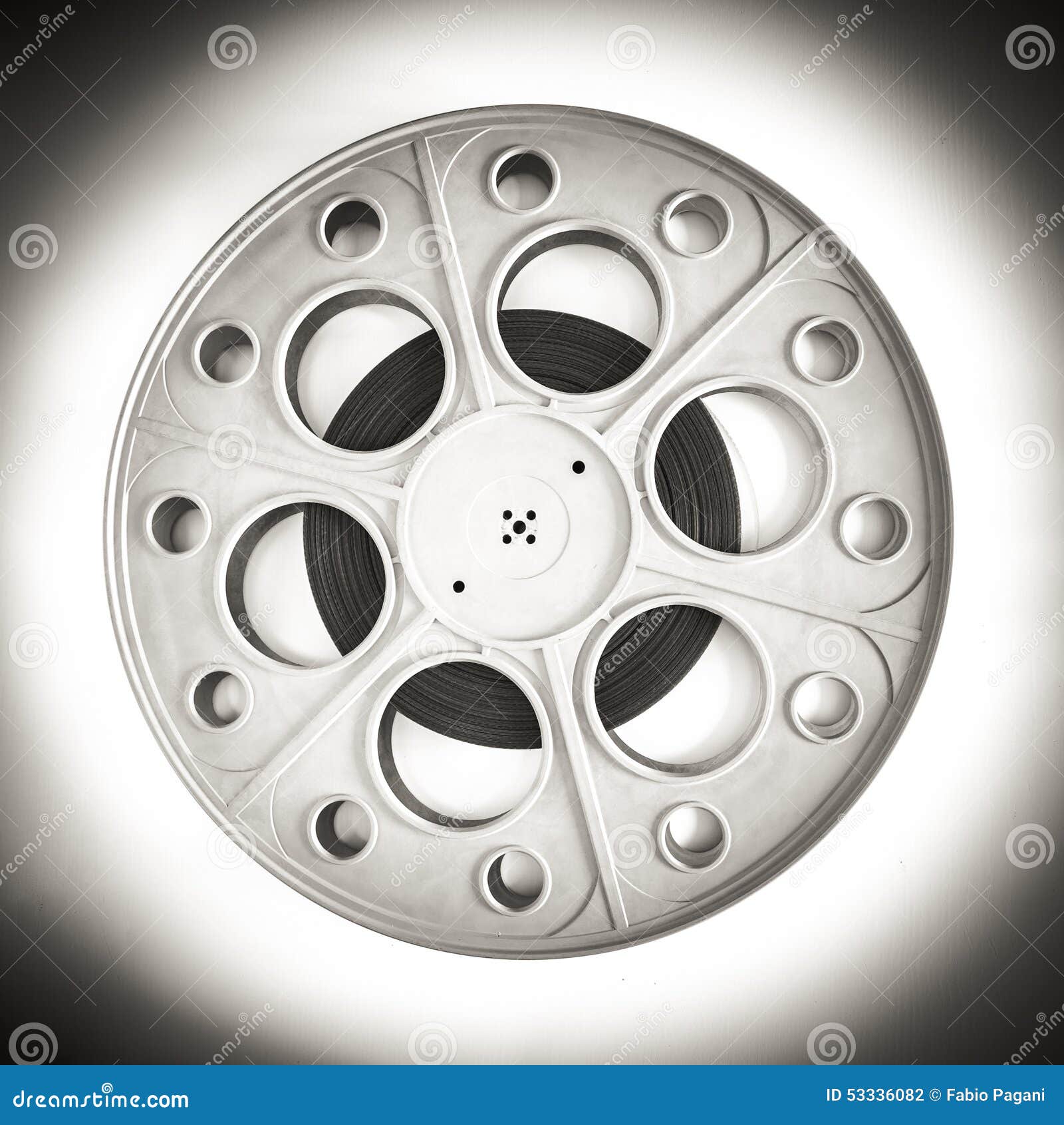 Theater Cinema Movie Reel for 35mm Film Black and White Stock Photo - Image  of obsolete, industry: 53336082