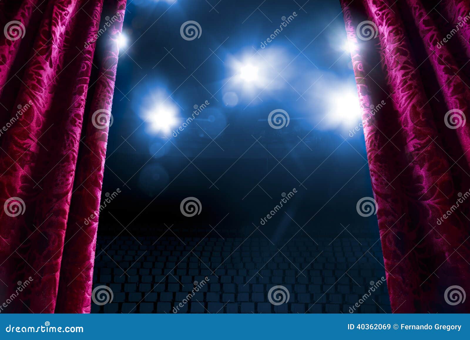Theater Curtain with Dramatic Lighting Stock Image Image of classic