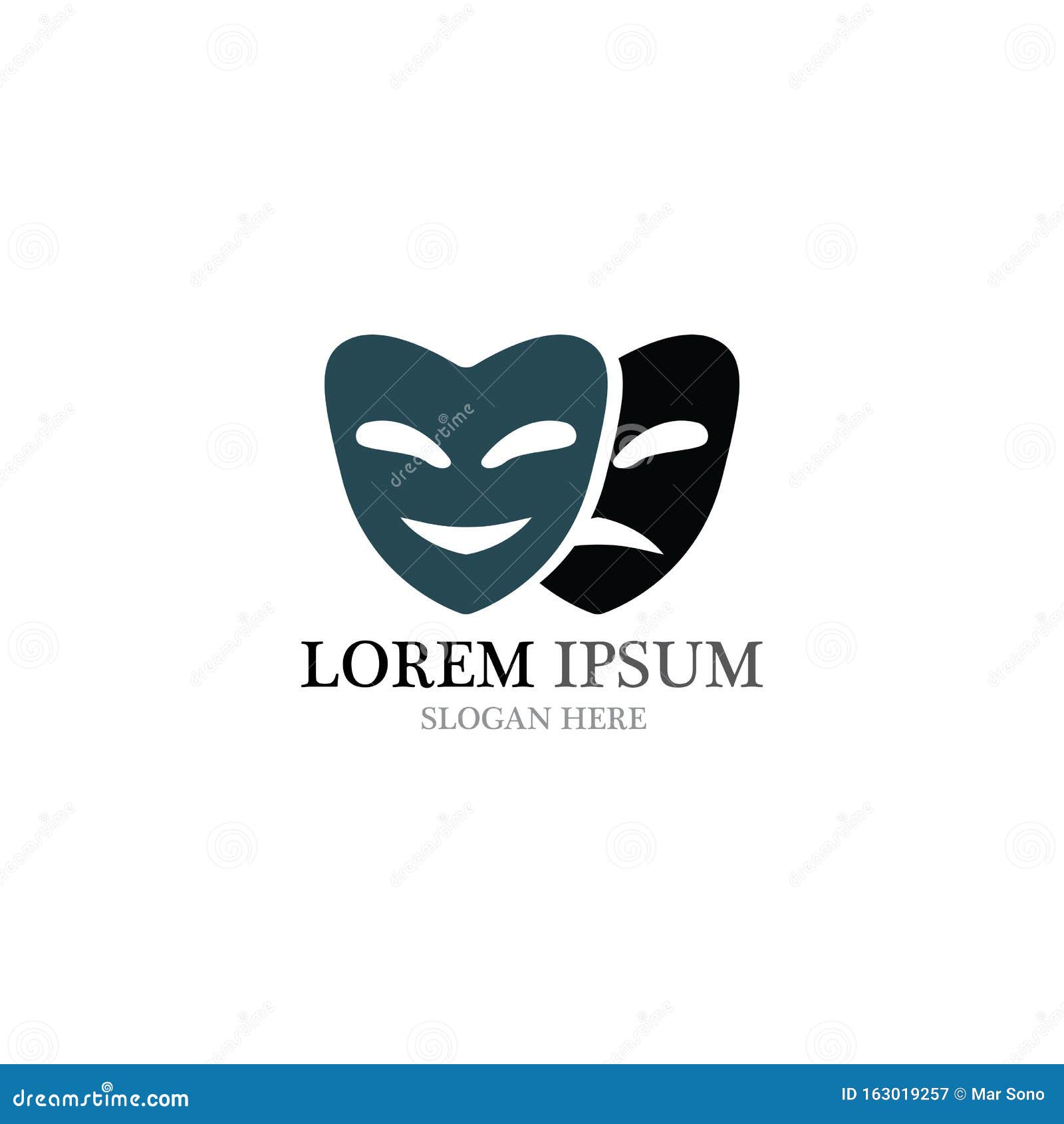 Theater Mask Logo and Symbol Vectors Stock Vector Illustration of