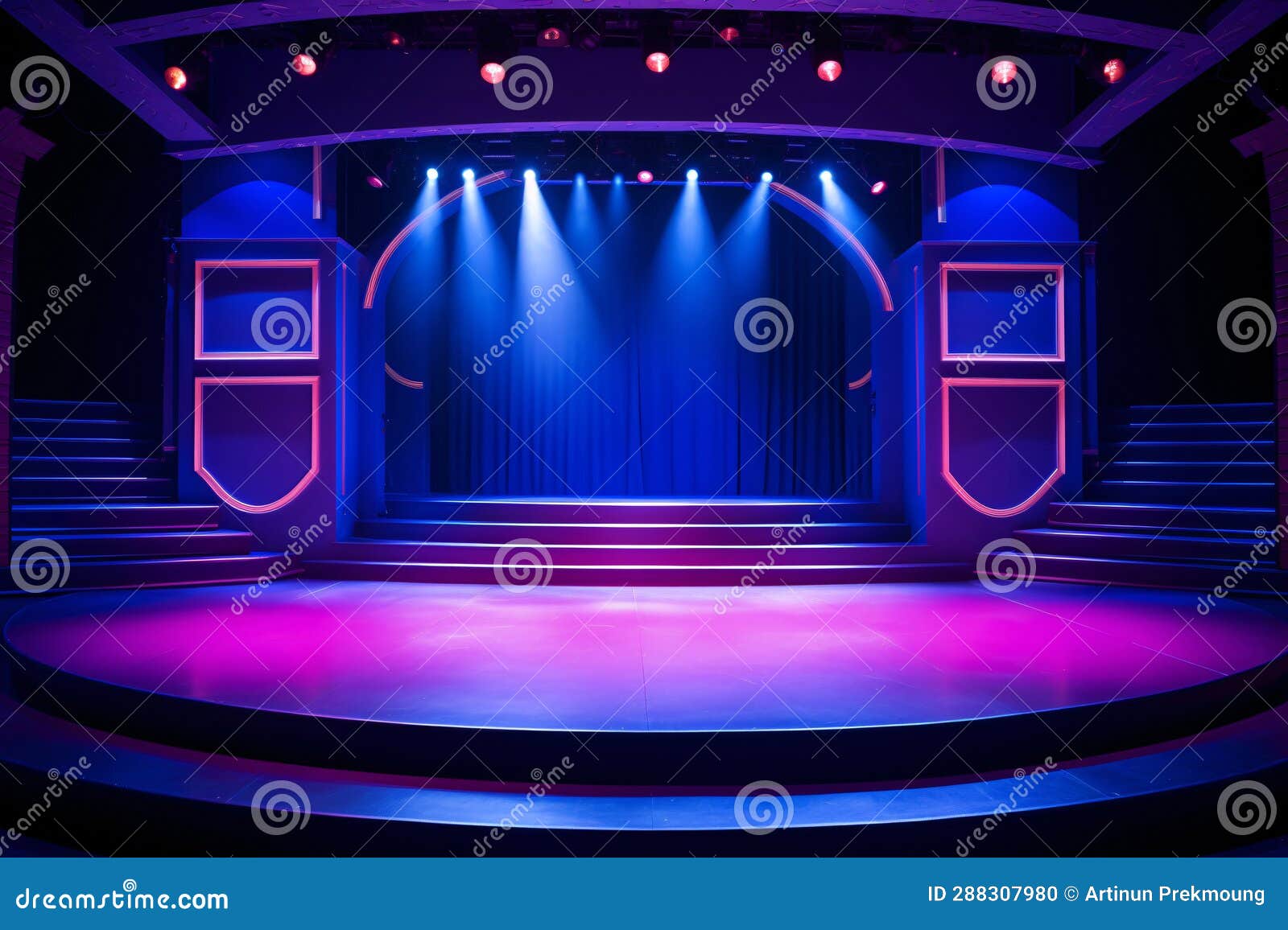 Theater Stage Light Background with Spotlight Illuminated the Stage for ...