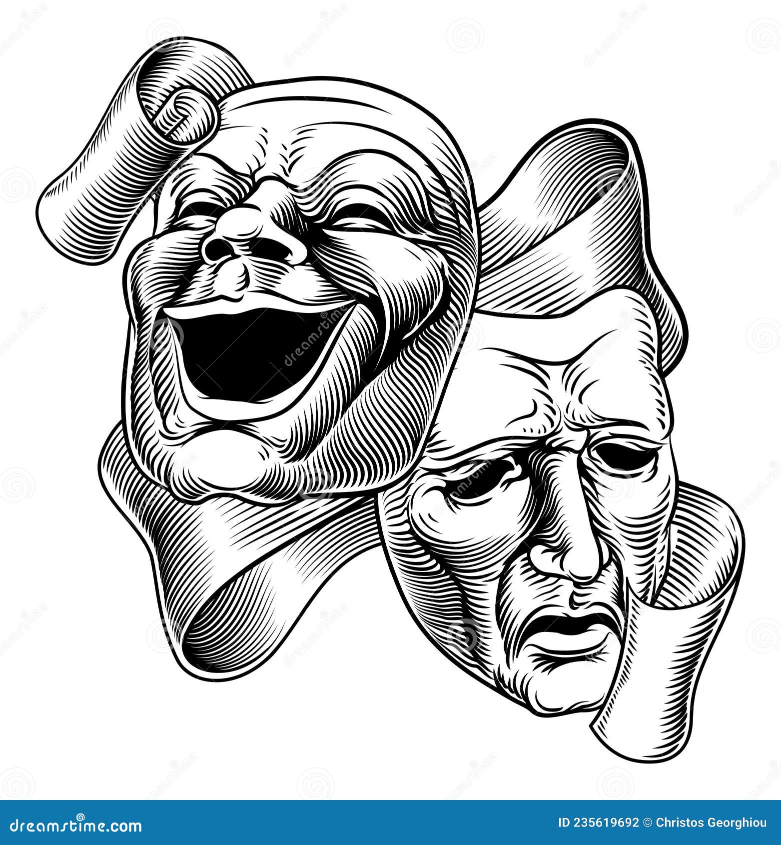 theater or theatre drama comedy and tragedy masks