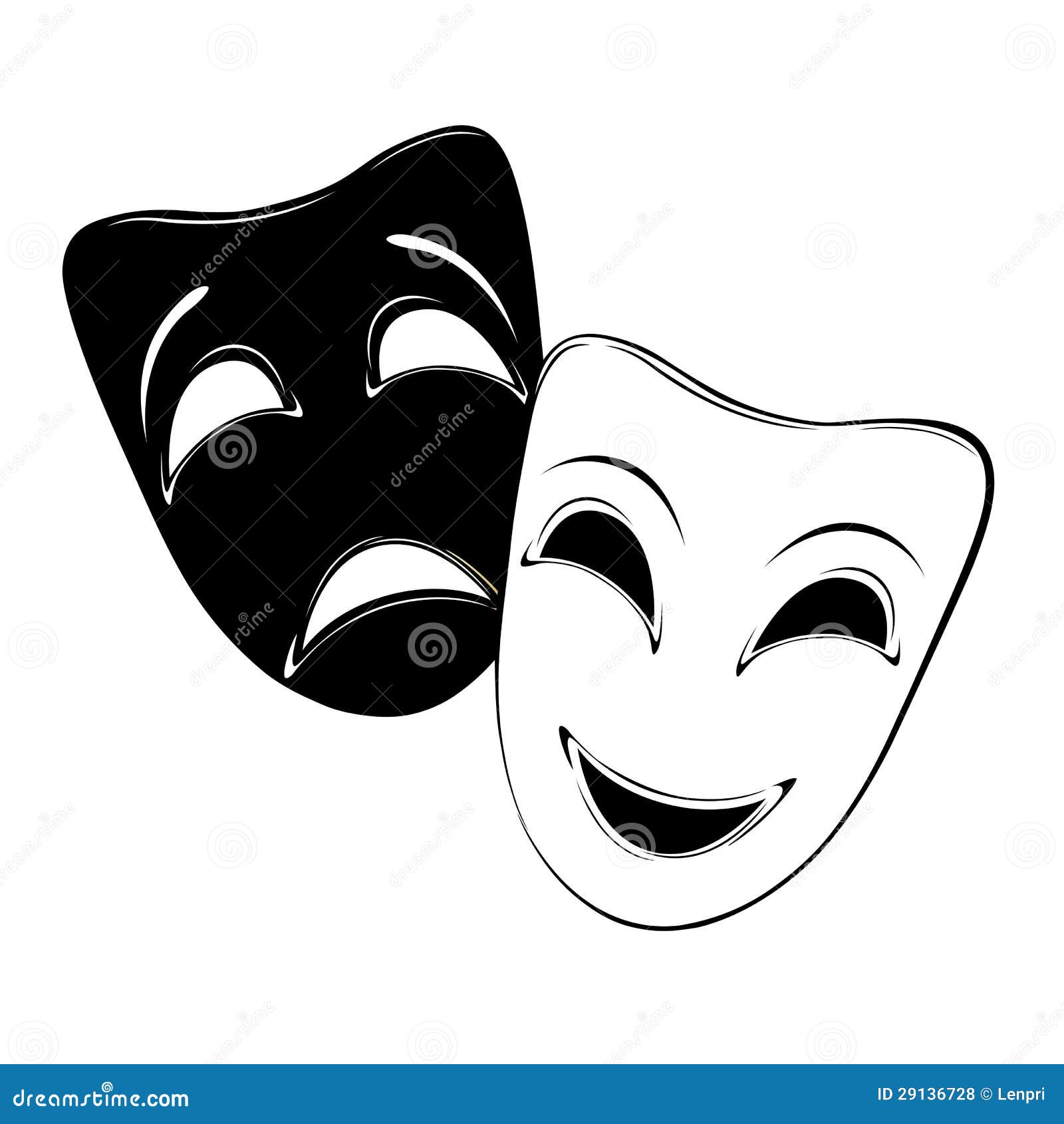 Theatrale maskers vector illustratie. Illustration of prestaties 29136728