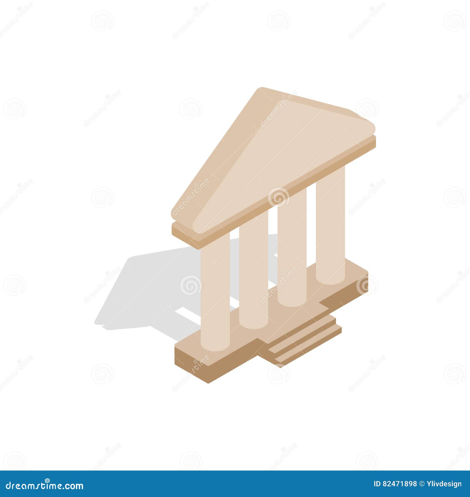 Theatre Building Icon, Isometric 3d Style Stock Vector - Illustration ...