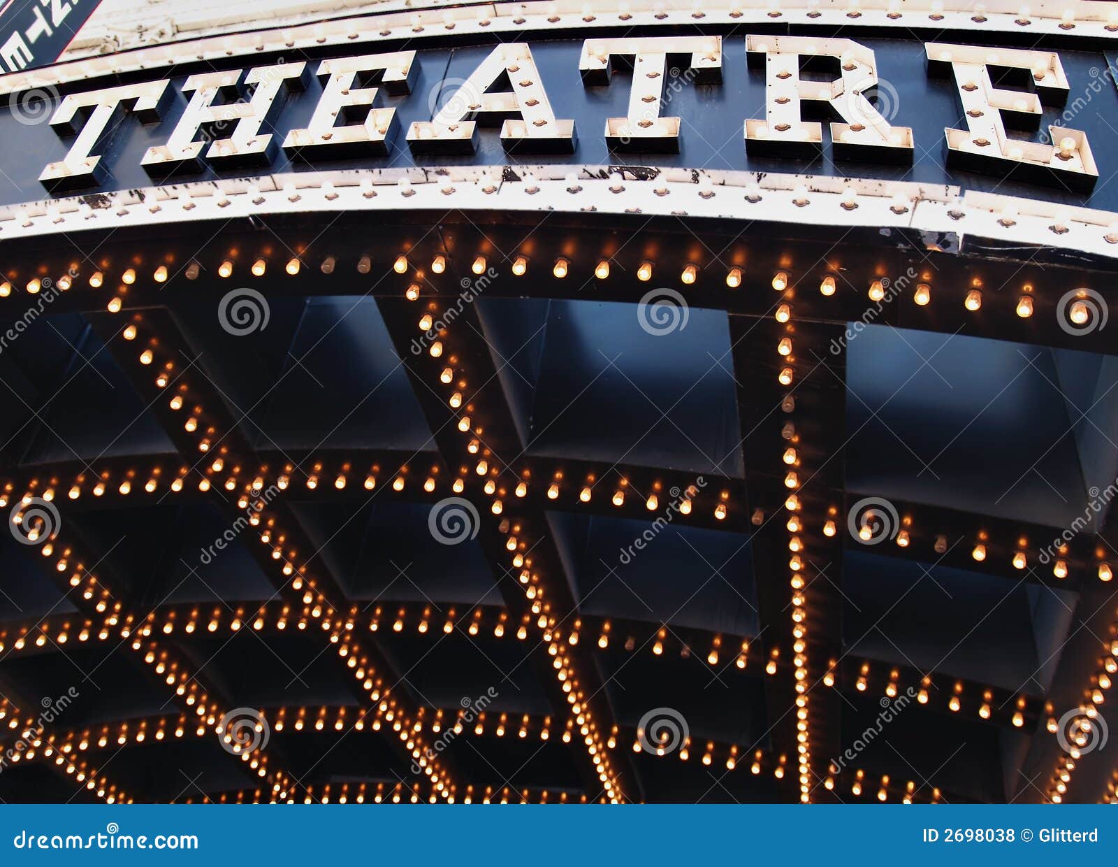 Theatre Lights stock photo. Image of black, city, glow 2698038