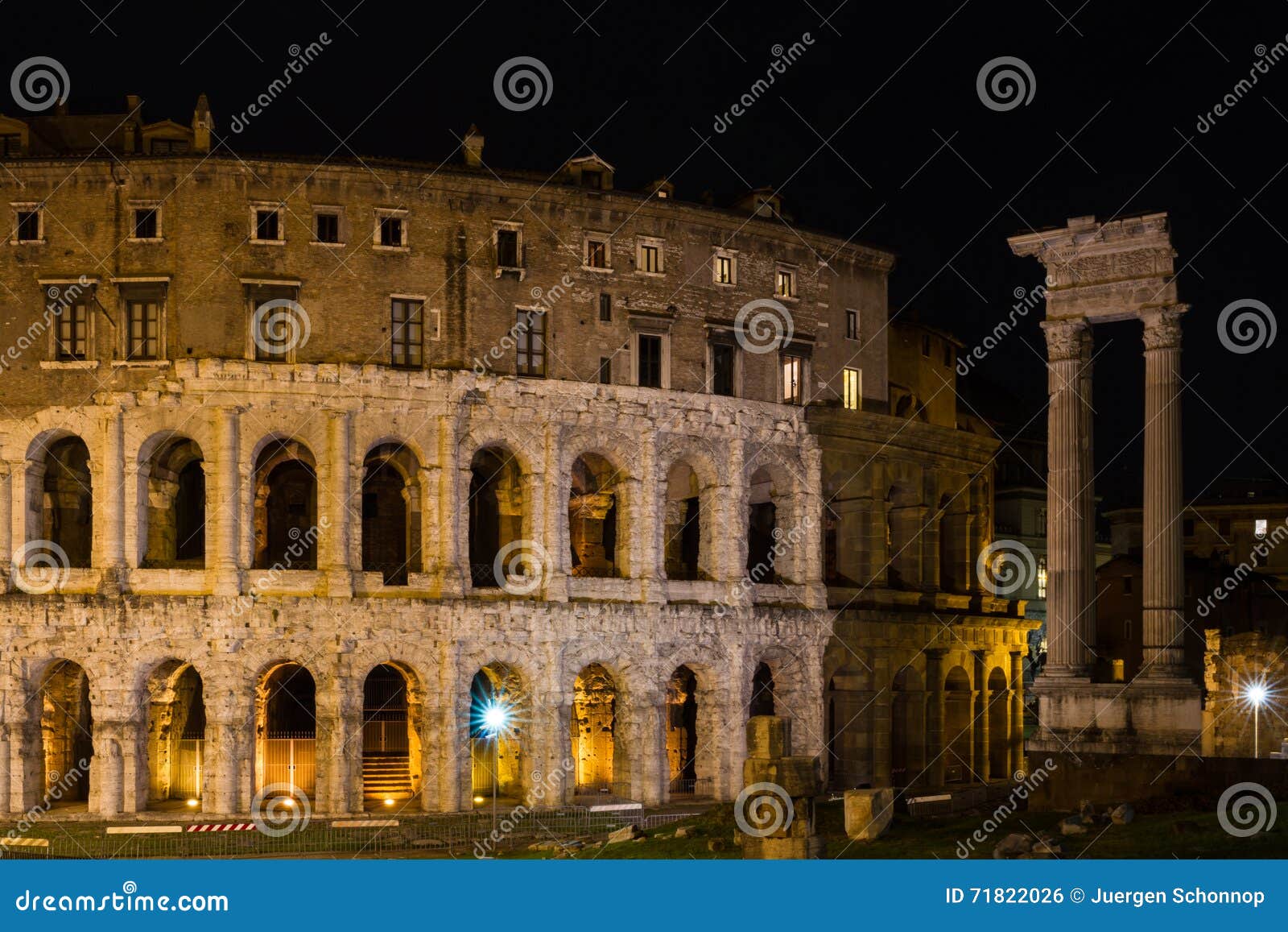 theatre of marcellus at night