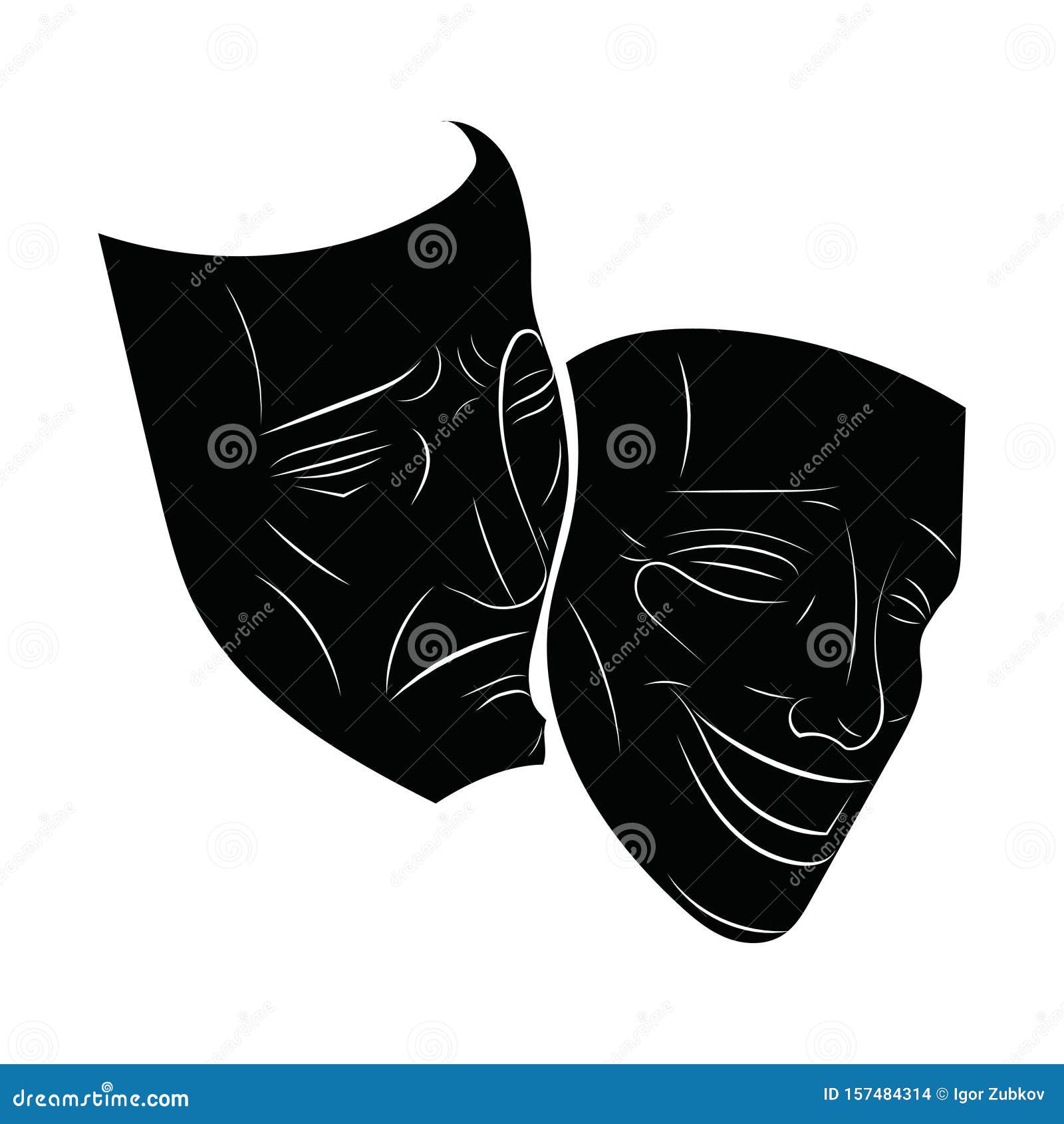 Theatrical Masks Vector Image Characters Of Comedy And Tragedy Classic  Image Tattoo Circuit Royalty Free SVG Cliparts Vectors And Stock  Illustration Image 144676857