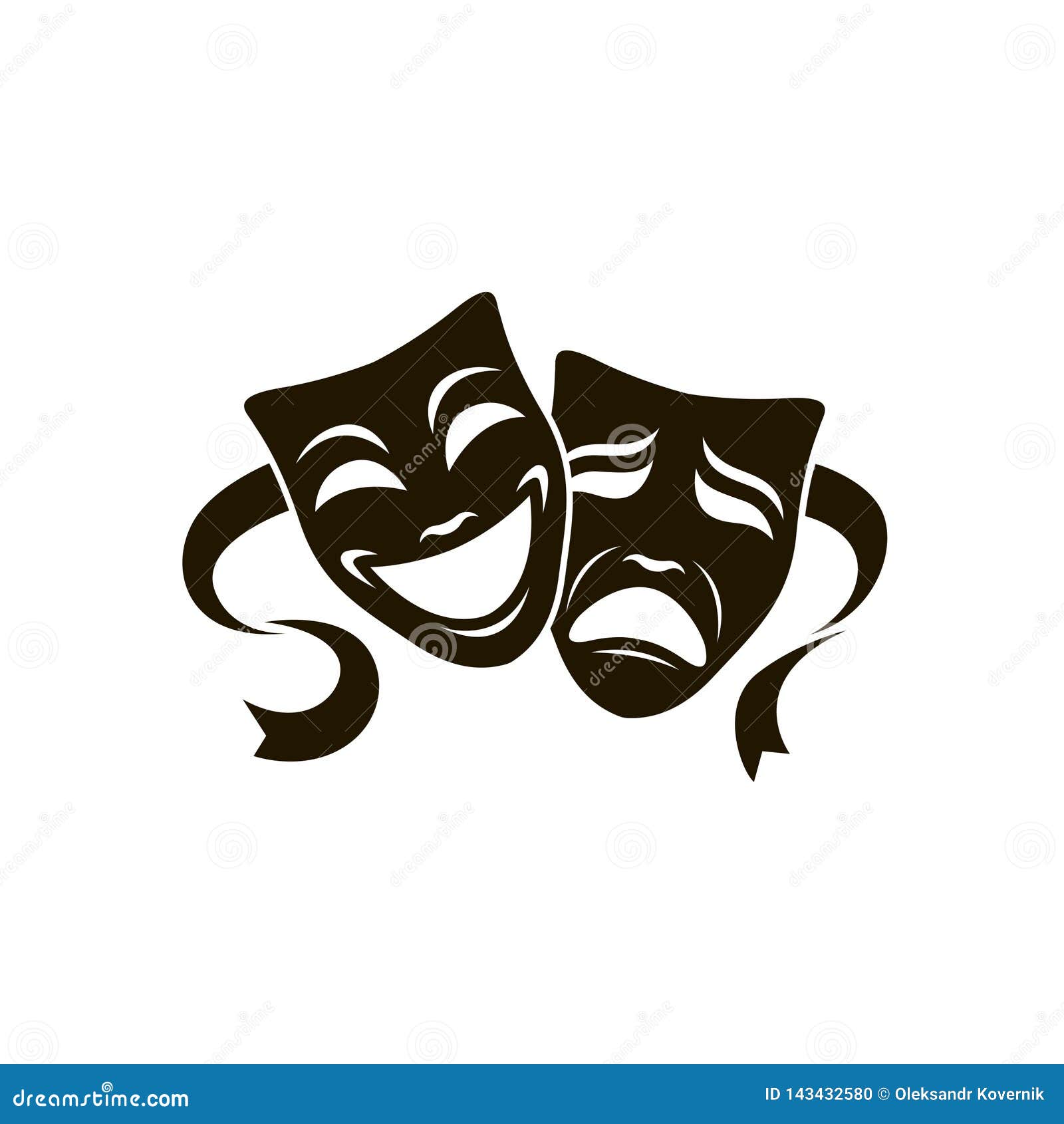 Theatrical Masks Set Stock Illustration - Download Image Now - Comedy Mask,  Humor, Tragedy Mask - iStock