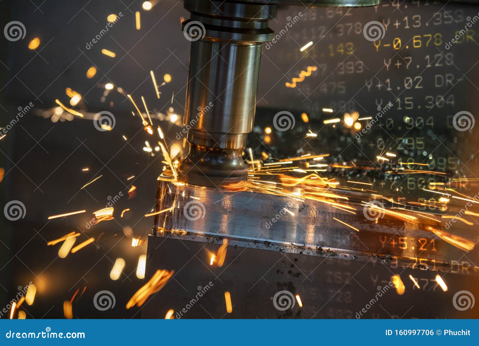 thecnc milling machine rough cutting the forging mould parts by indexable radius endmill tools with bad cutting condition.