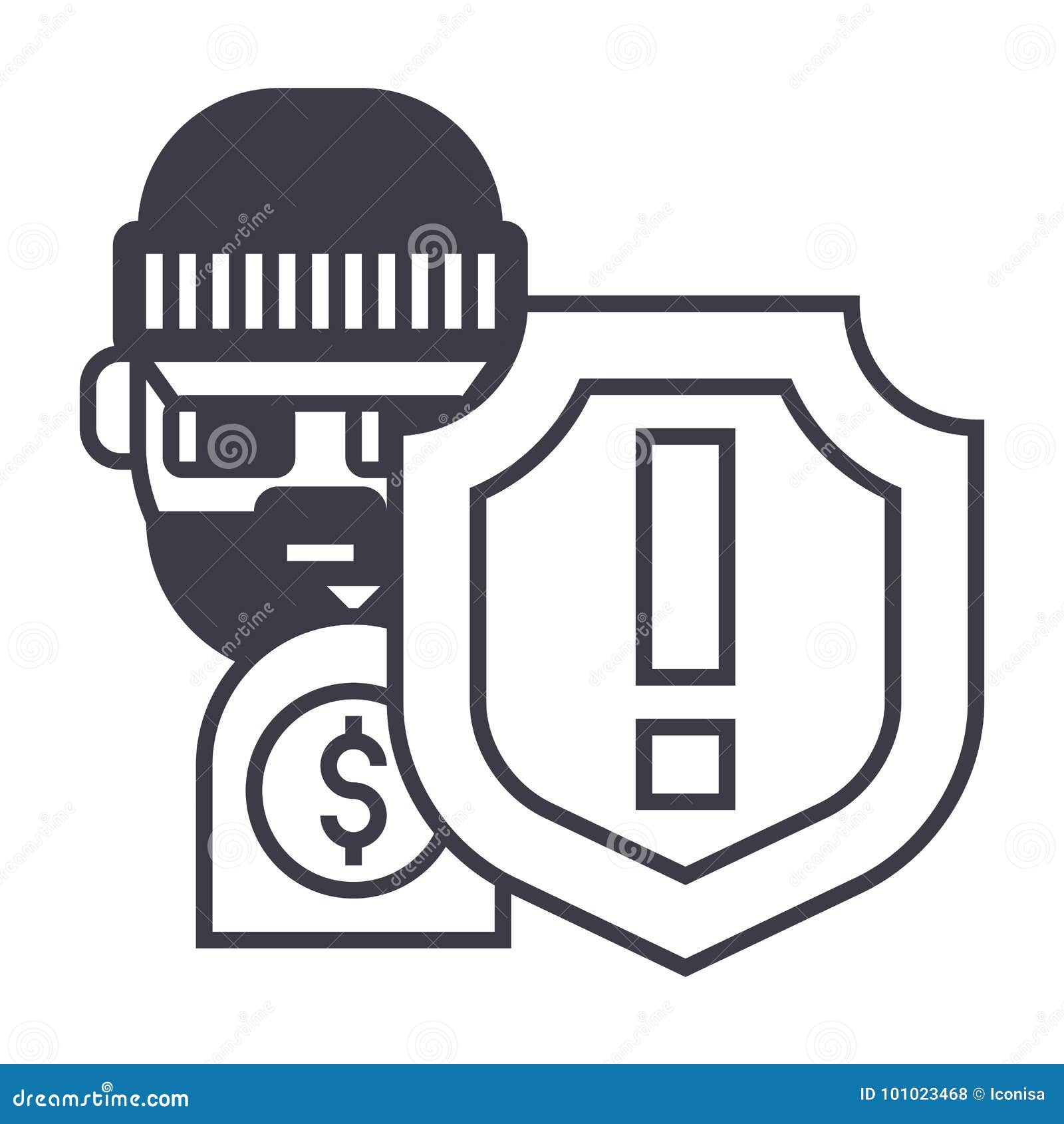 theft thievery steal  line icon, sign,  on background, editable strokes