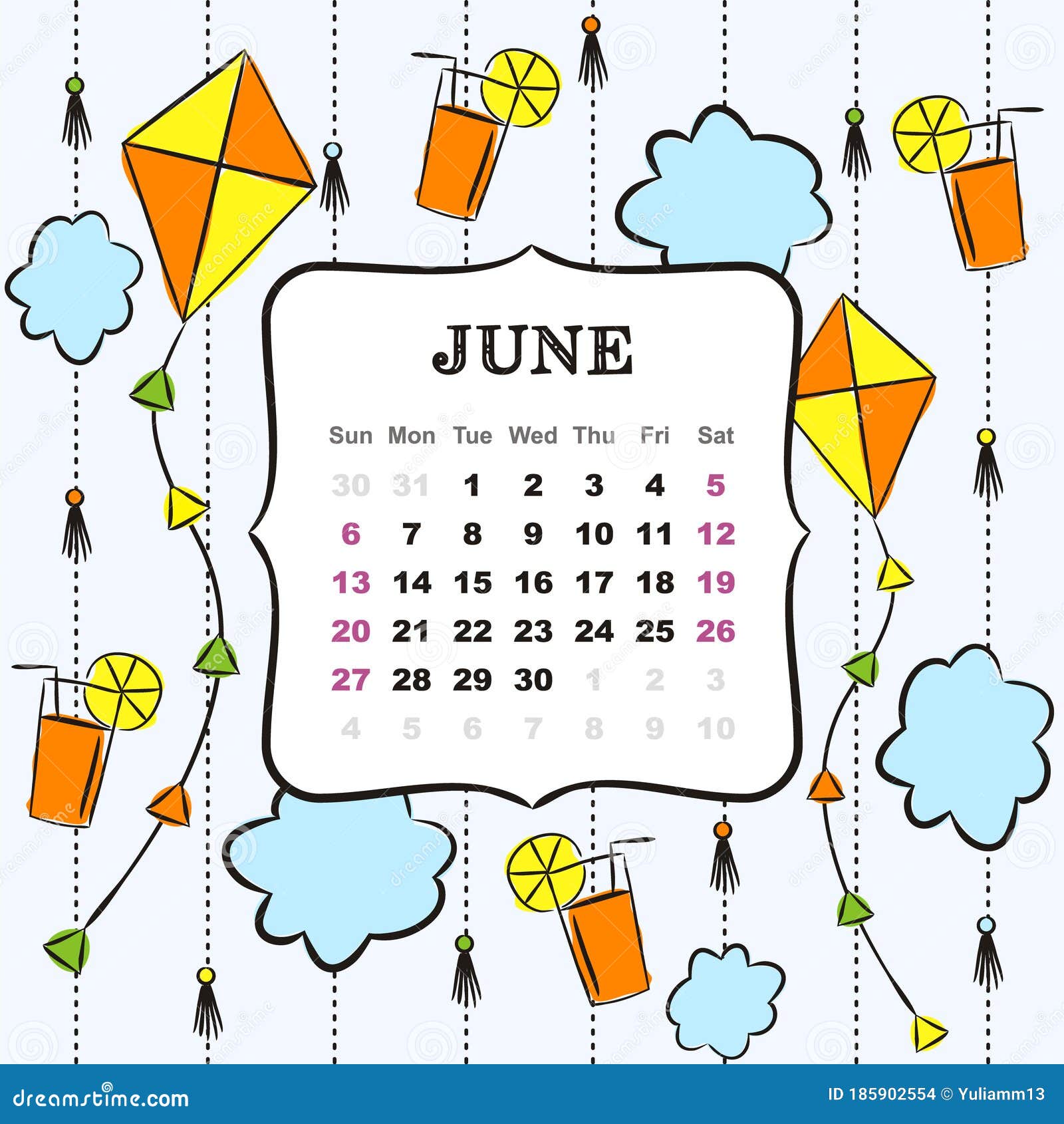 june 2021 calendar summer theme Thematic Template For A Calendar For 2021 June Stock Illustration Illustration Of Annual Date 185902554 june 2021 calendar summer theme