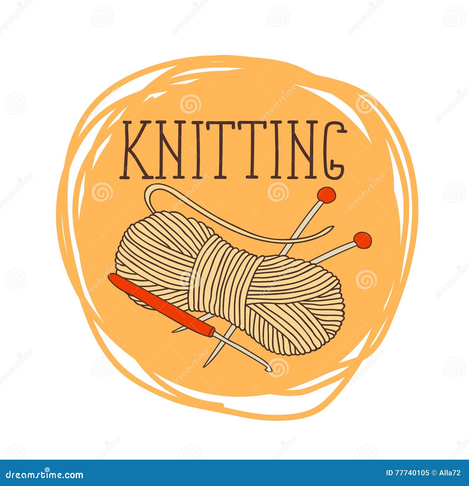 theme of circular patterns of knitting.it can be used for stickers and labels