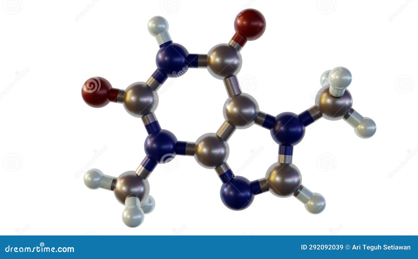 Isolated Theobromine Molecules in the White Background Stock ...