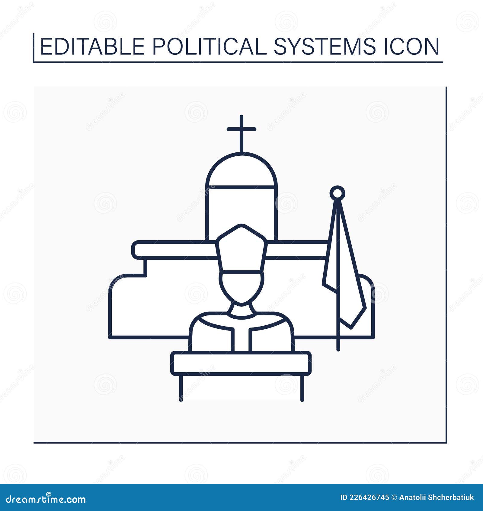 Theocracy line icon stock vector. Illustration of leader - 226426745