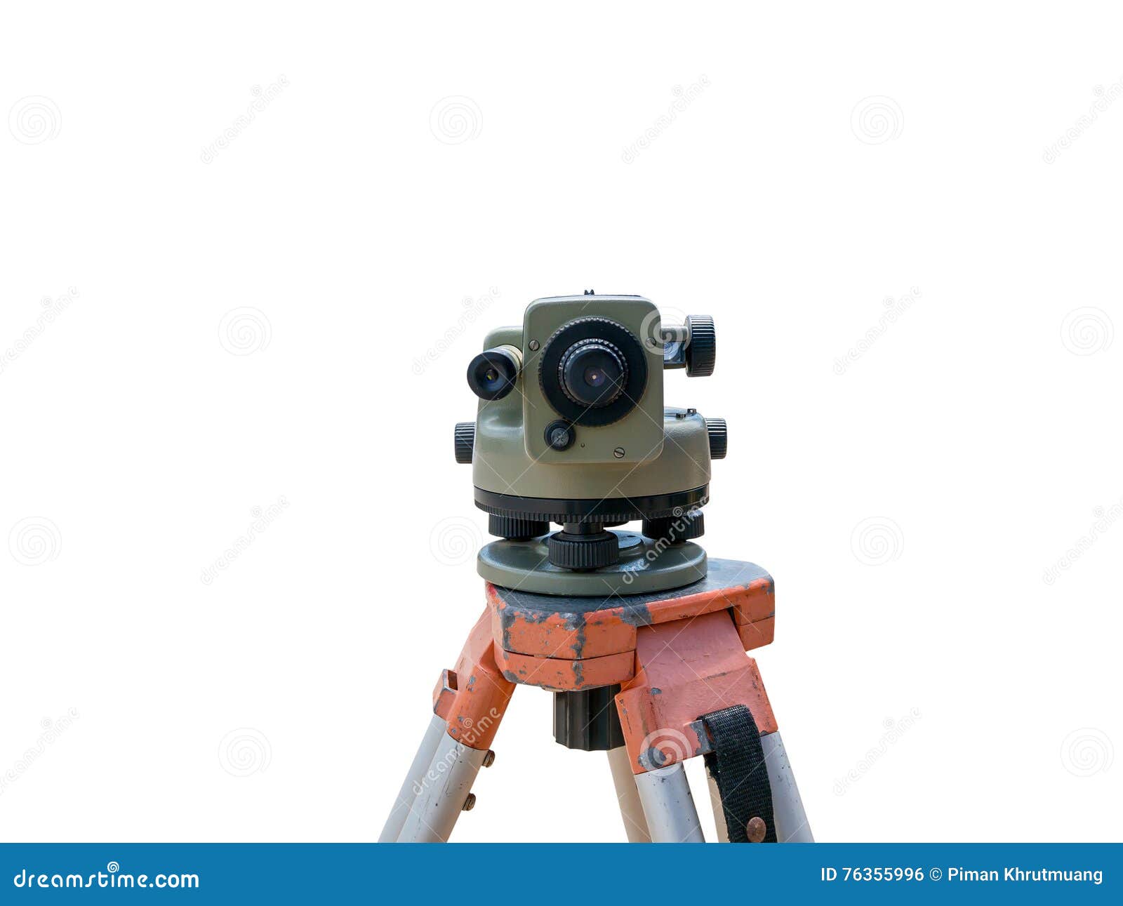 Theodolite Level Tool Isolated On White Background Stock Photo Image
