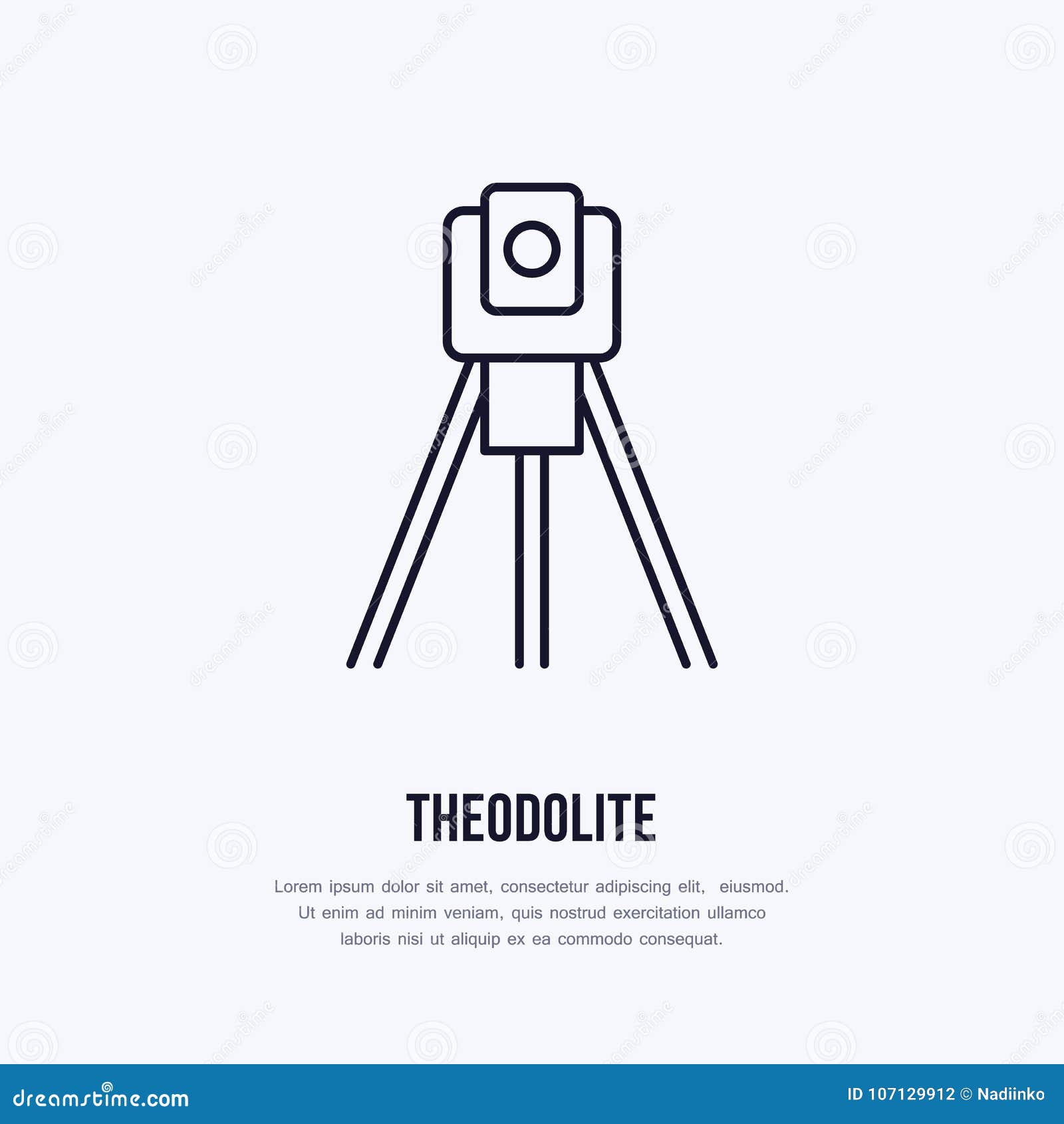 theodolite on tripod. geological survey, engineering 