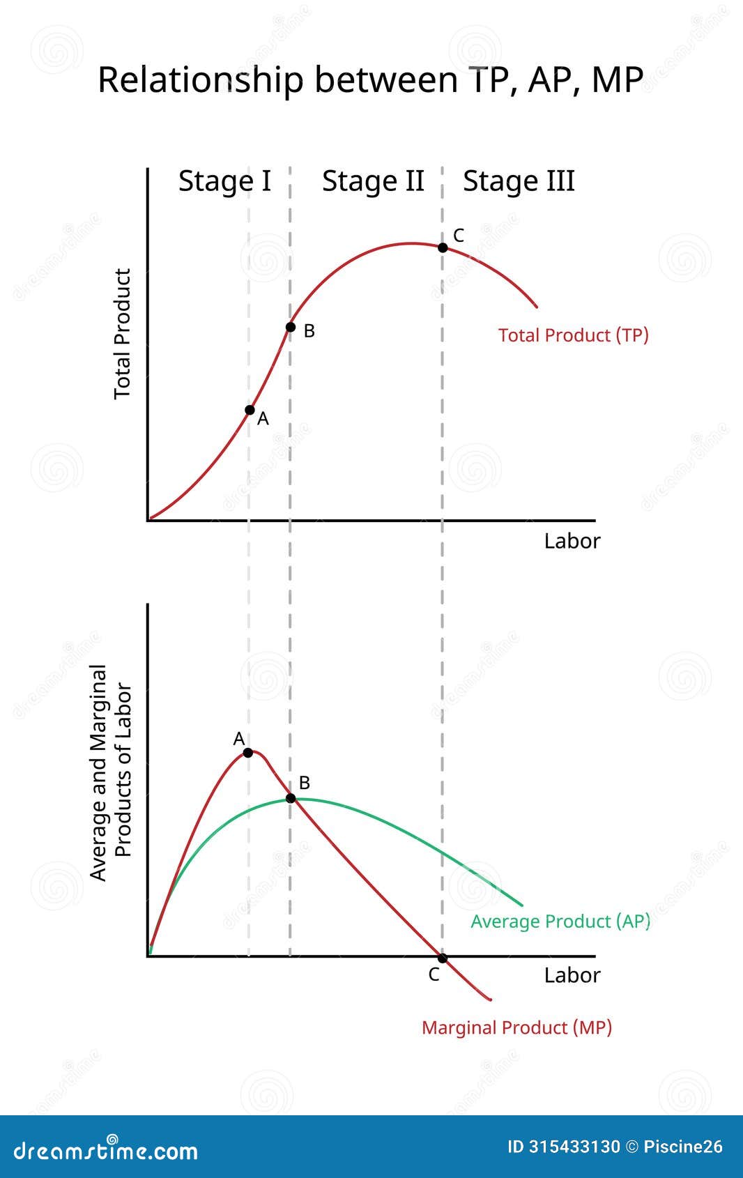 theory of production for total product, average product, marginal product