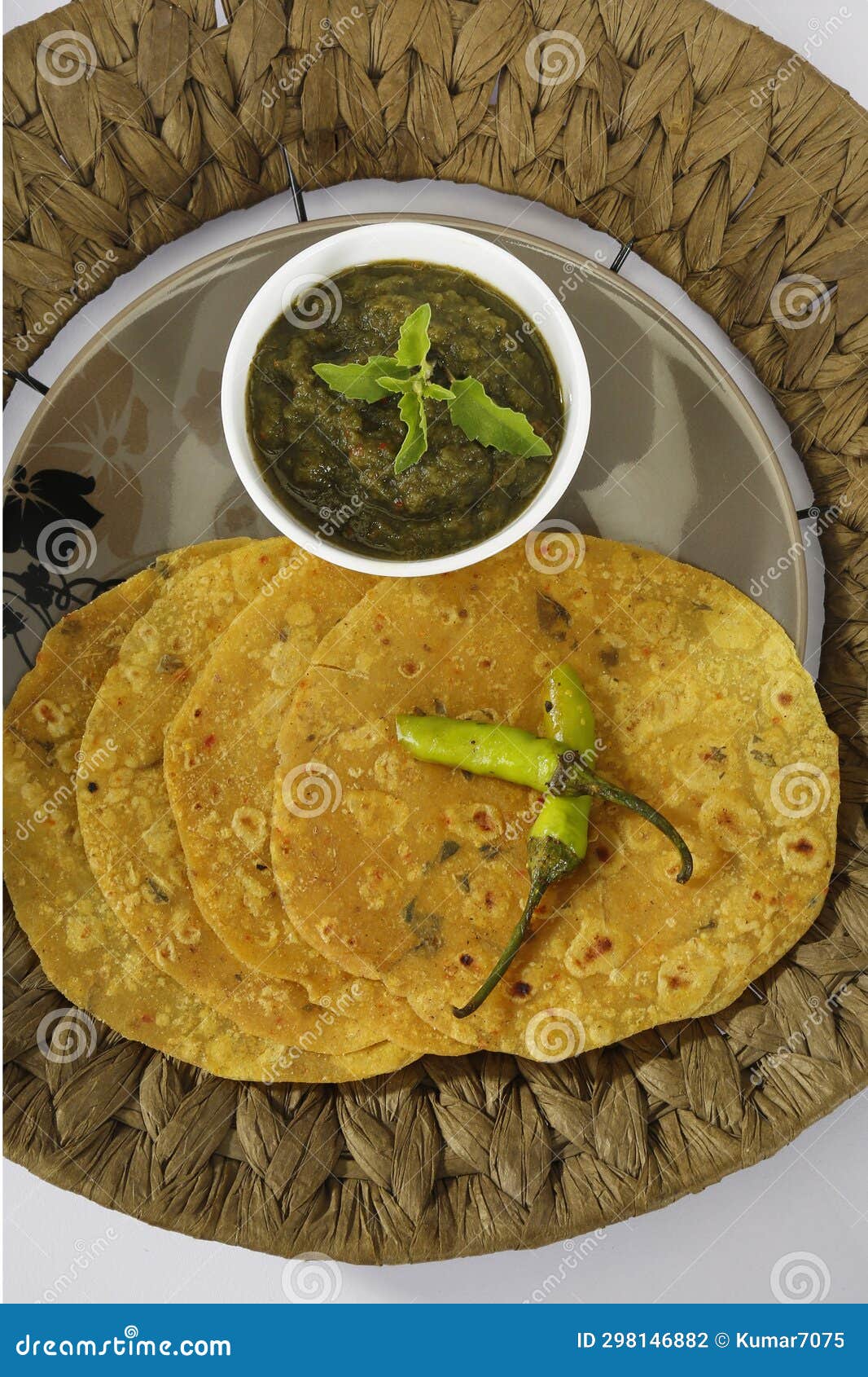 Thepla or Methi Thepla Gujarati Dish Stock Photo Image of turmeric