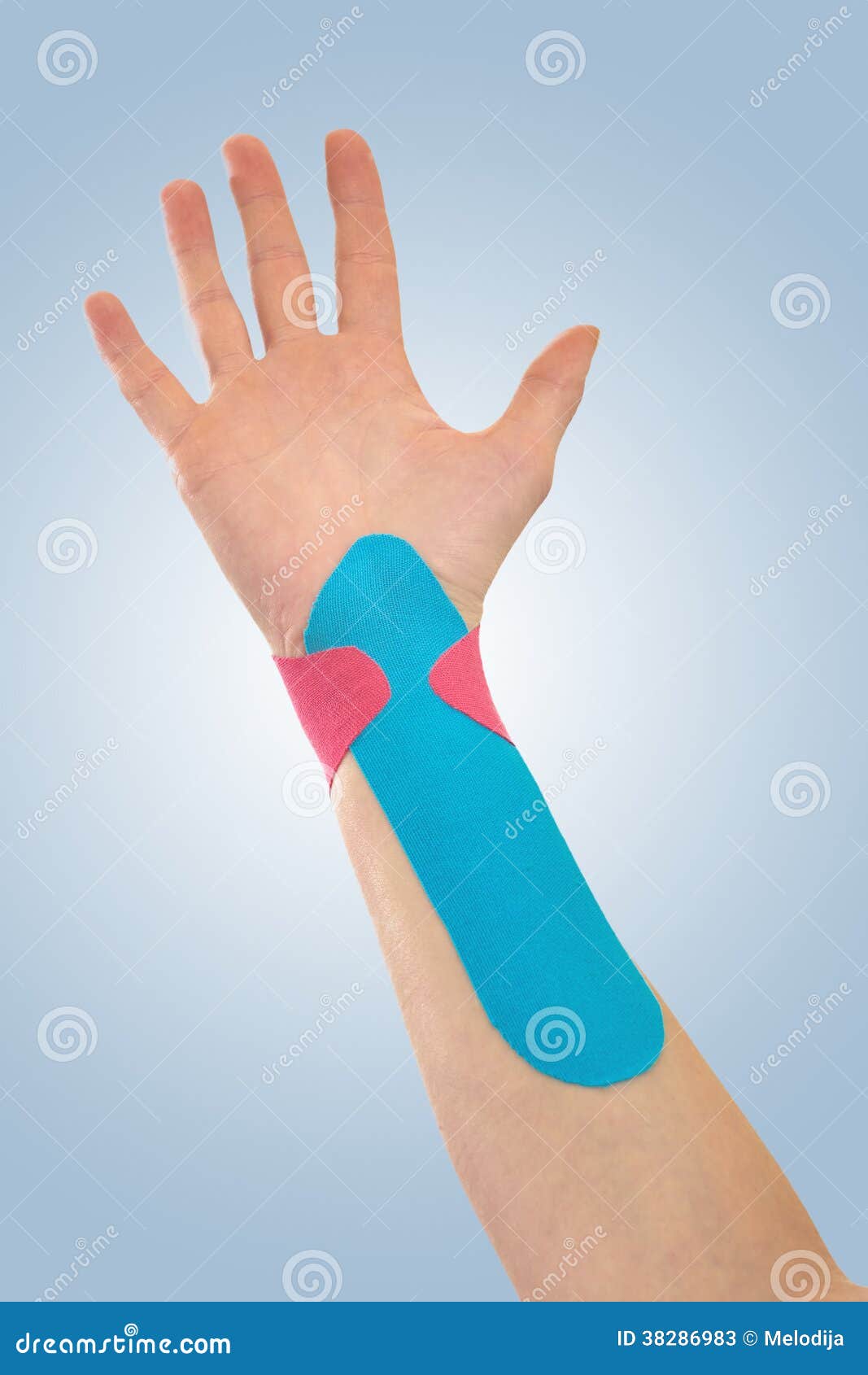 Therapeutic Treatment of Wrist with Tex Tape. Stock Image Image of