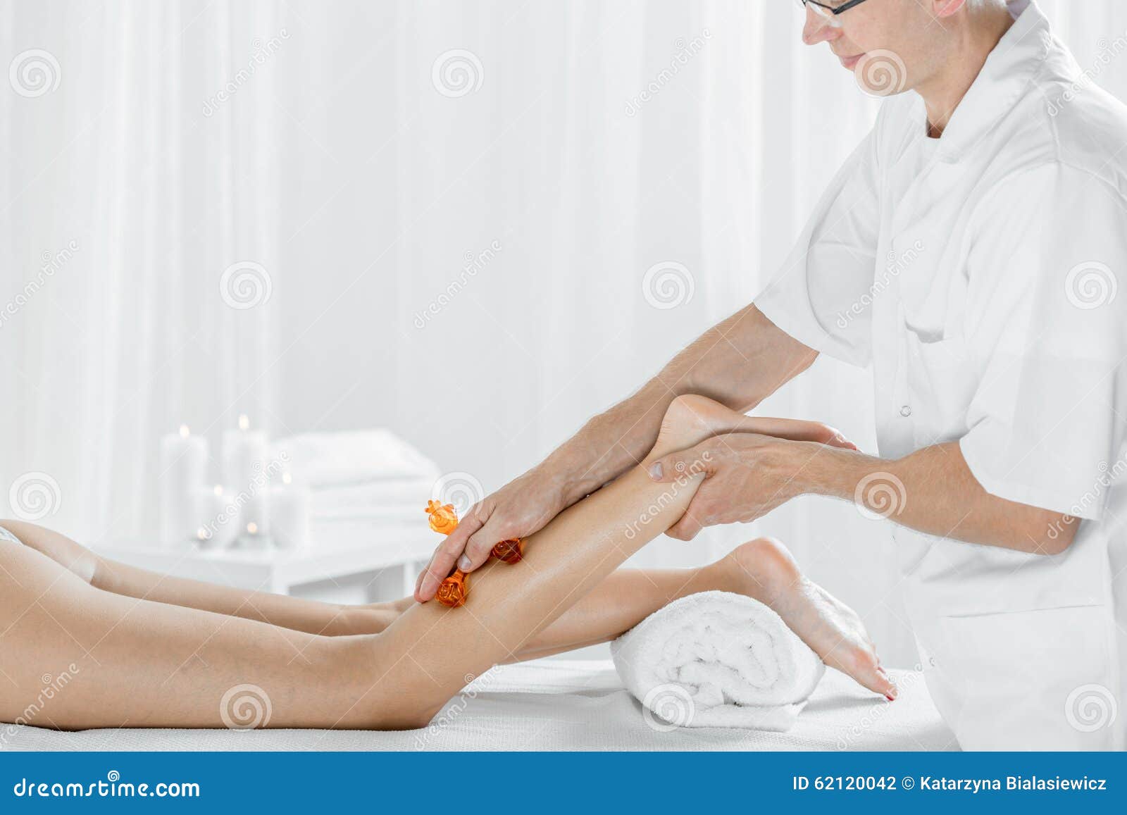 Therapist Using Massage Equipment Stock Photo Image of relaxing