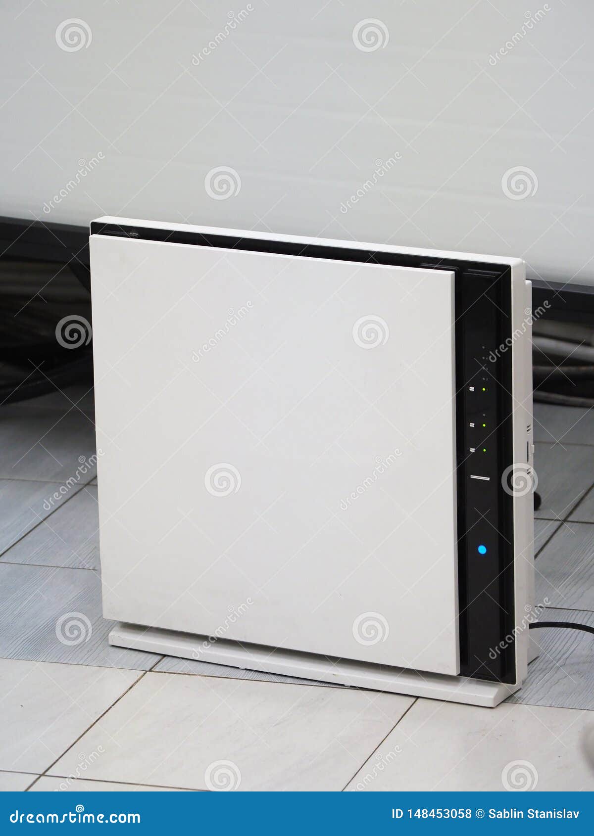 Air Cleaning Device in the Room. Stock Photo Image of indoor, dust