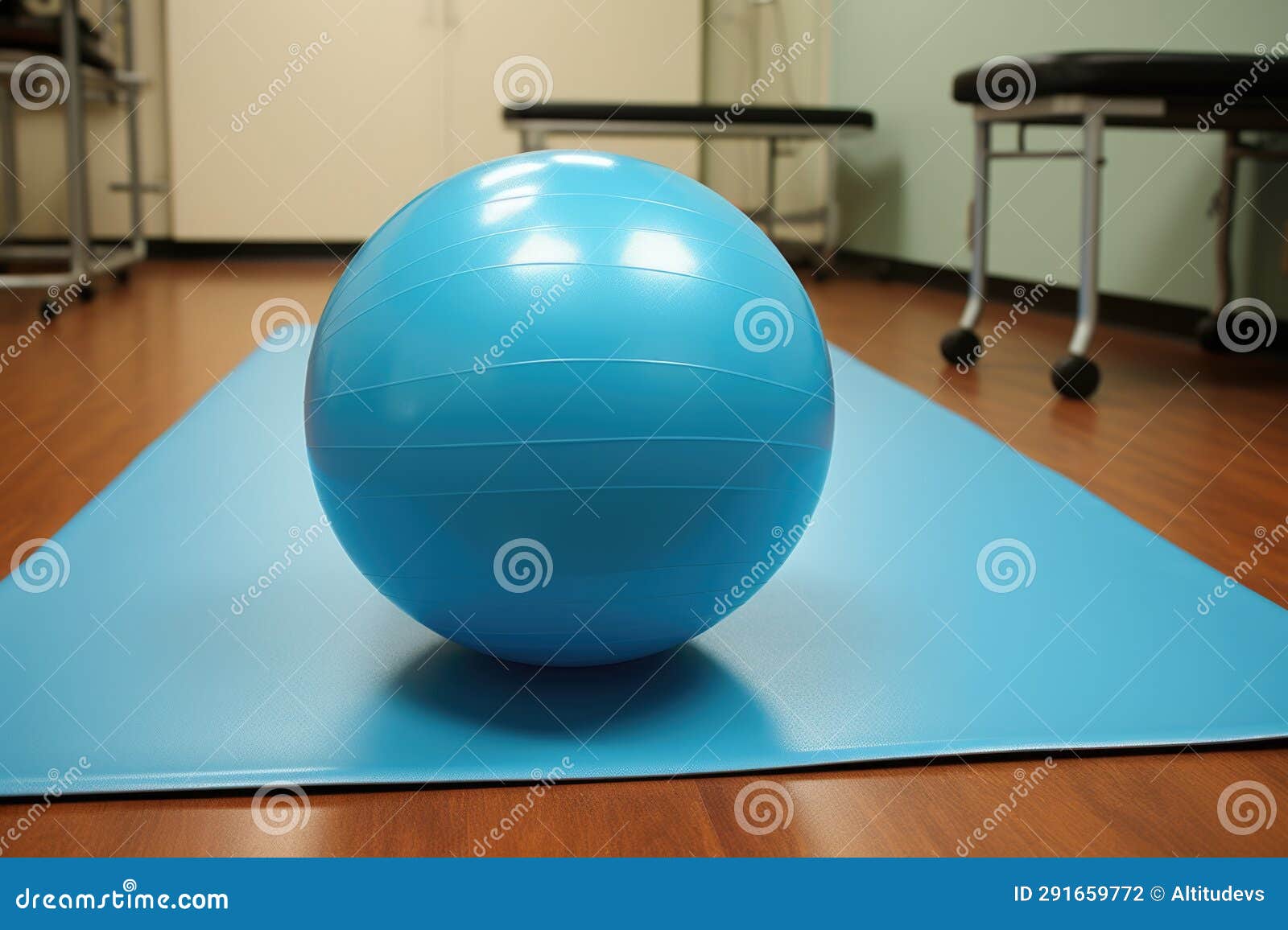 Therapy Ball on a Physical Therapy Mat Stock Photo Image of fitness