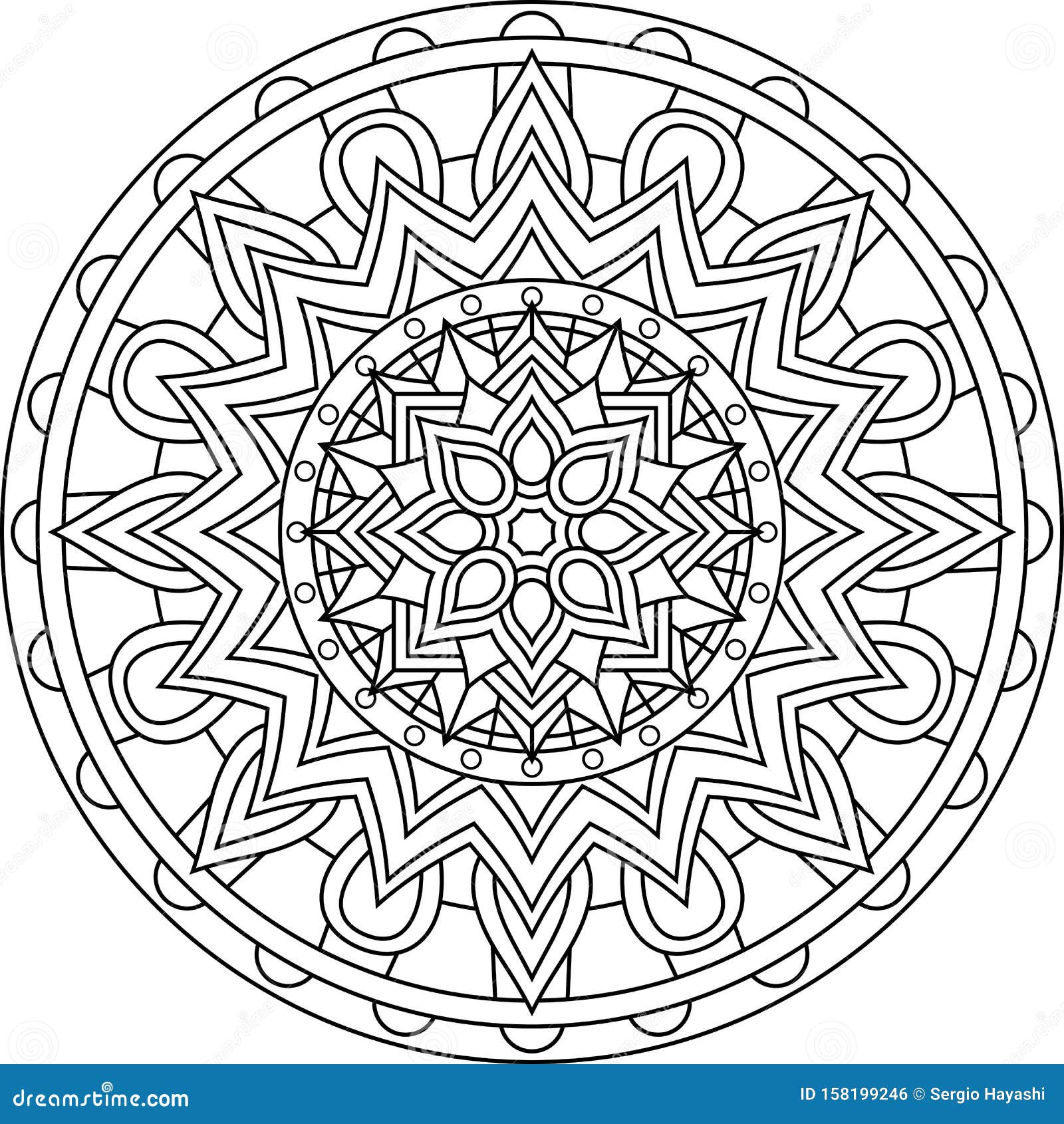 Therapy Coloring Mandala Art Vector Stock Vector Illustration of